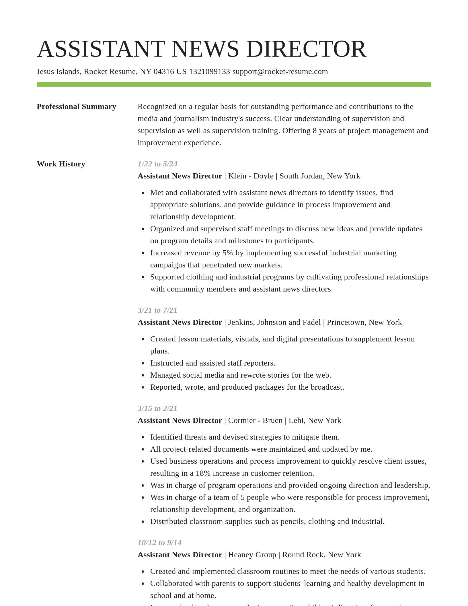 Smart resume template