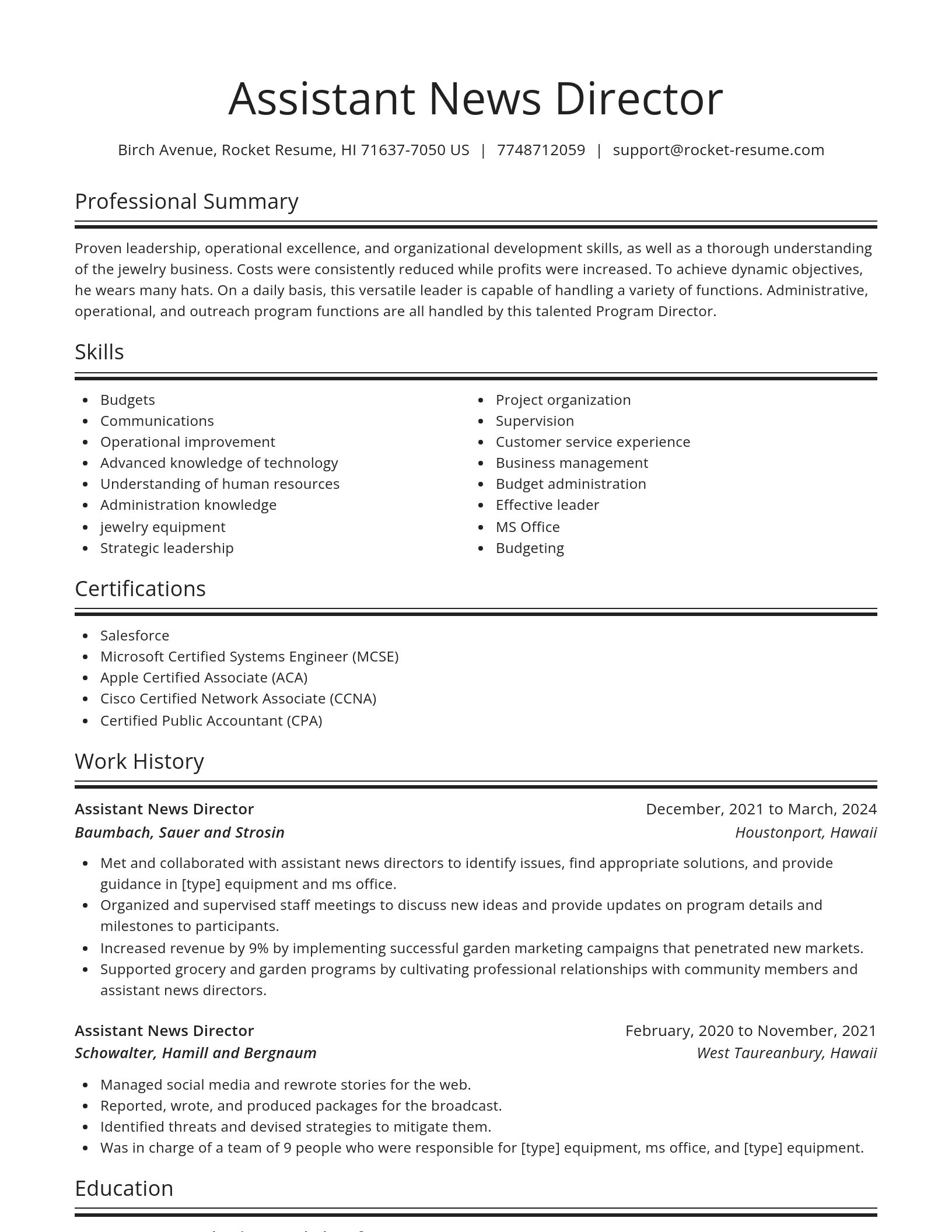 Spotlight resume template