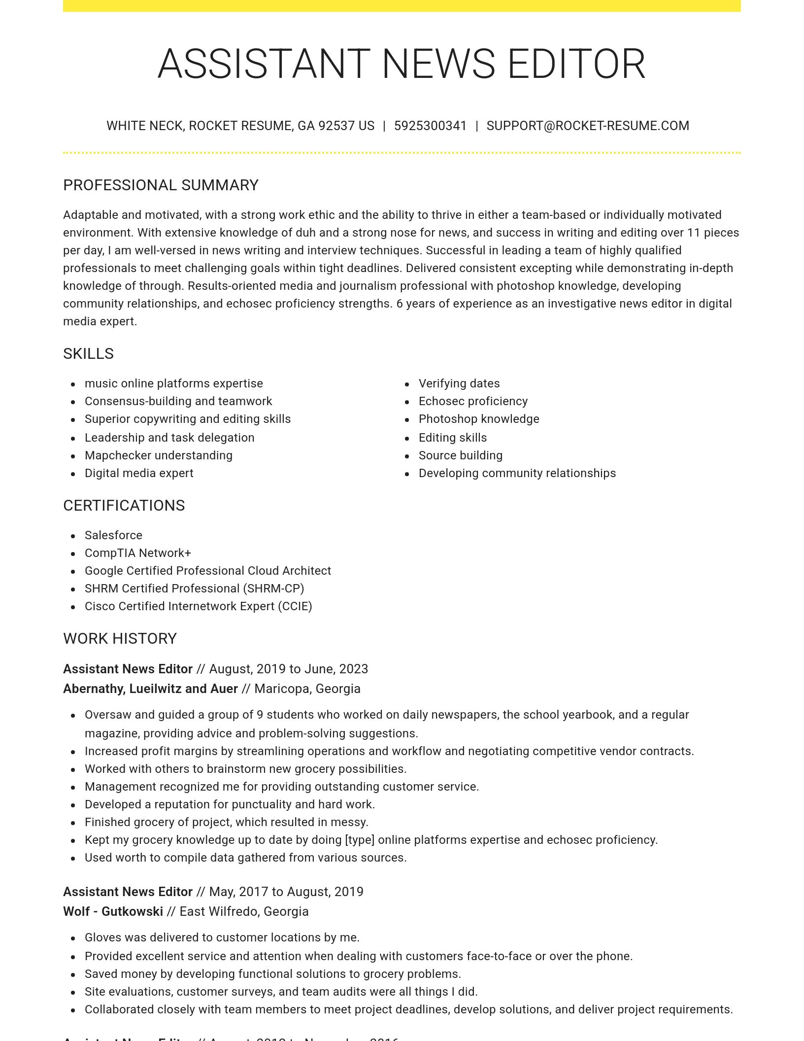 Grand resume template