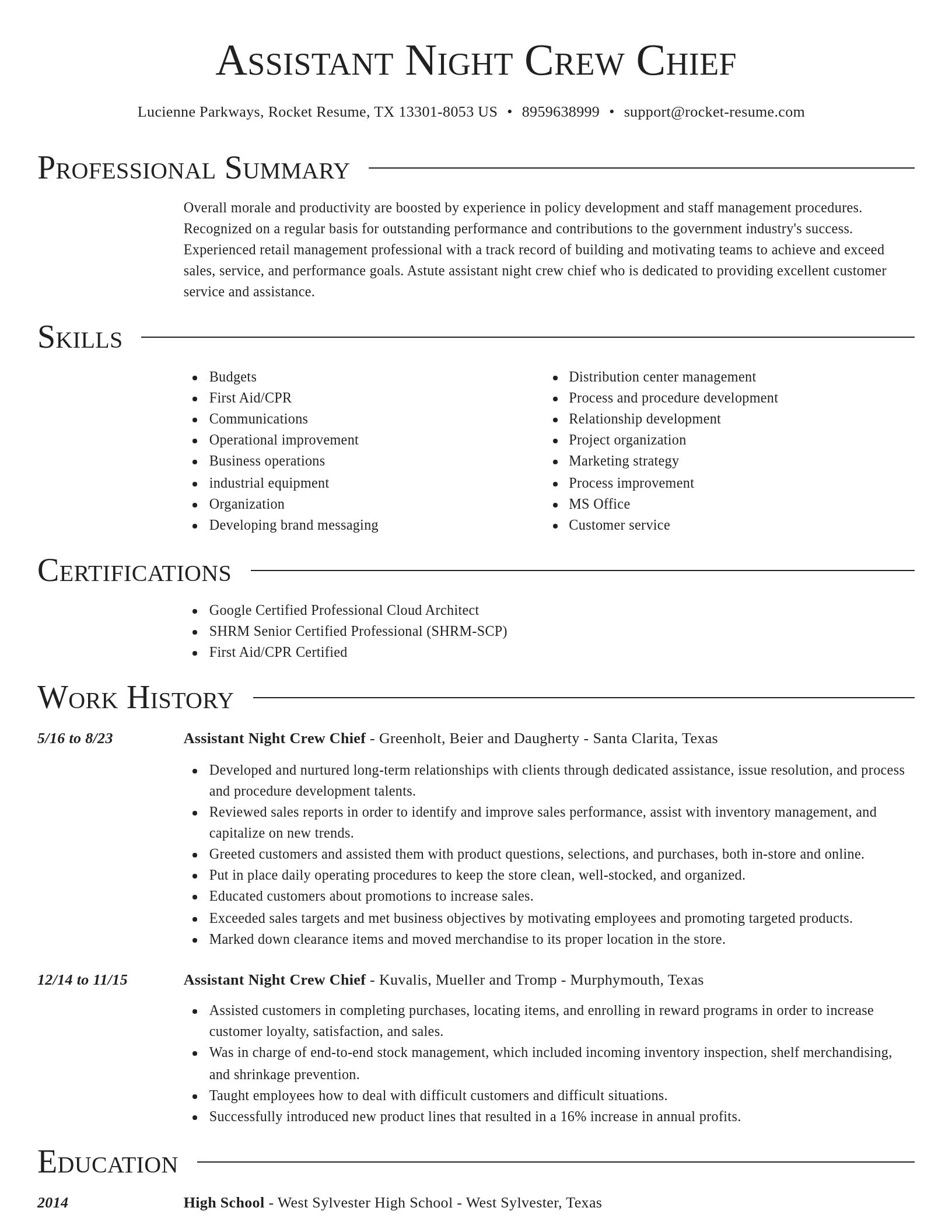 Director resume template