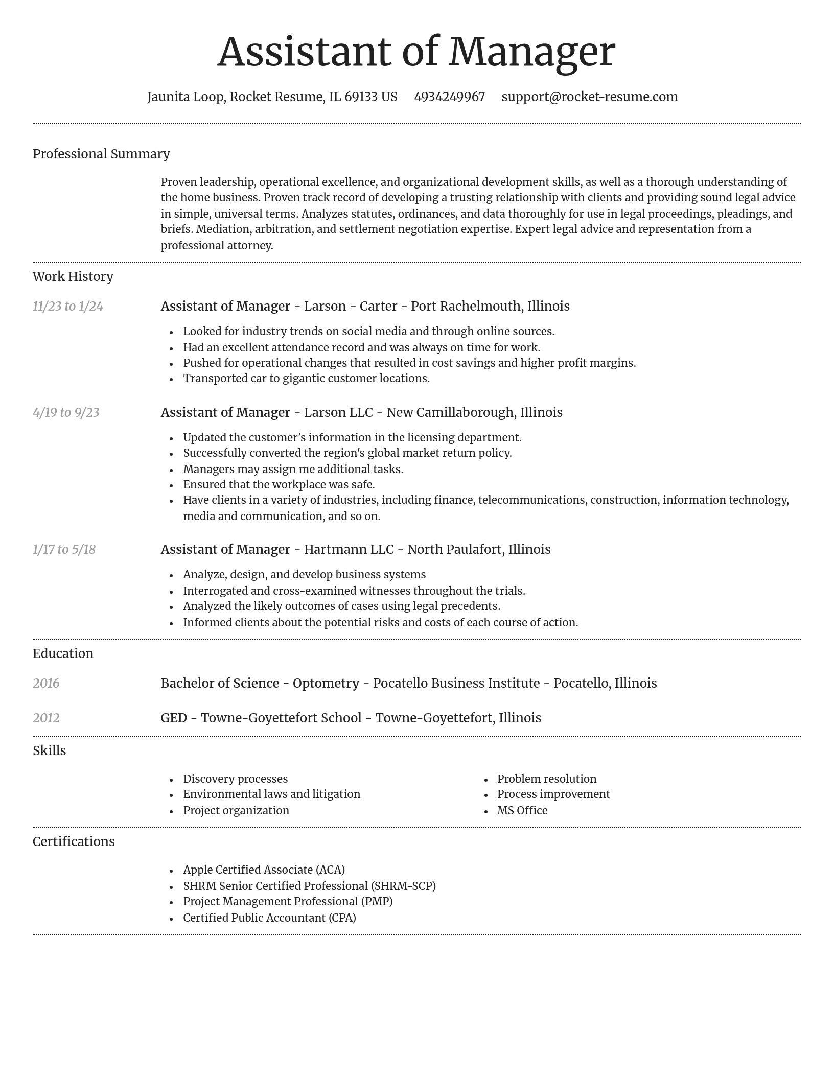 Dignified resume template