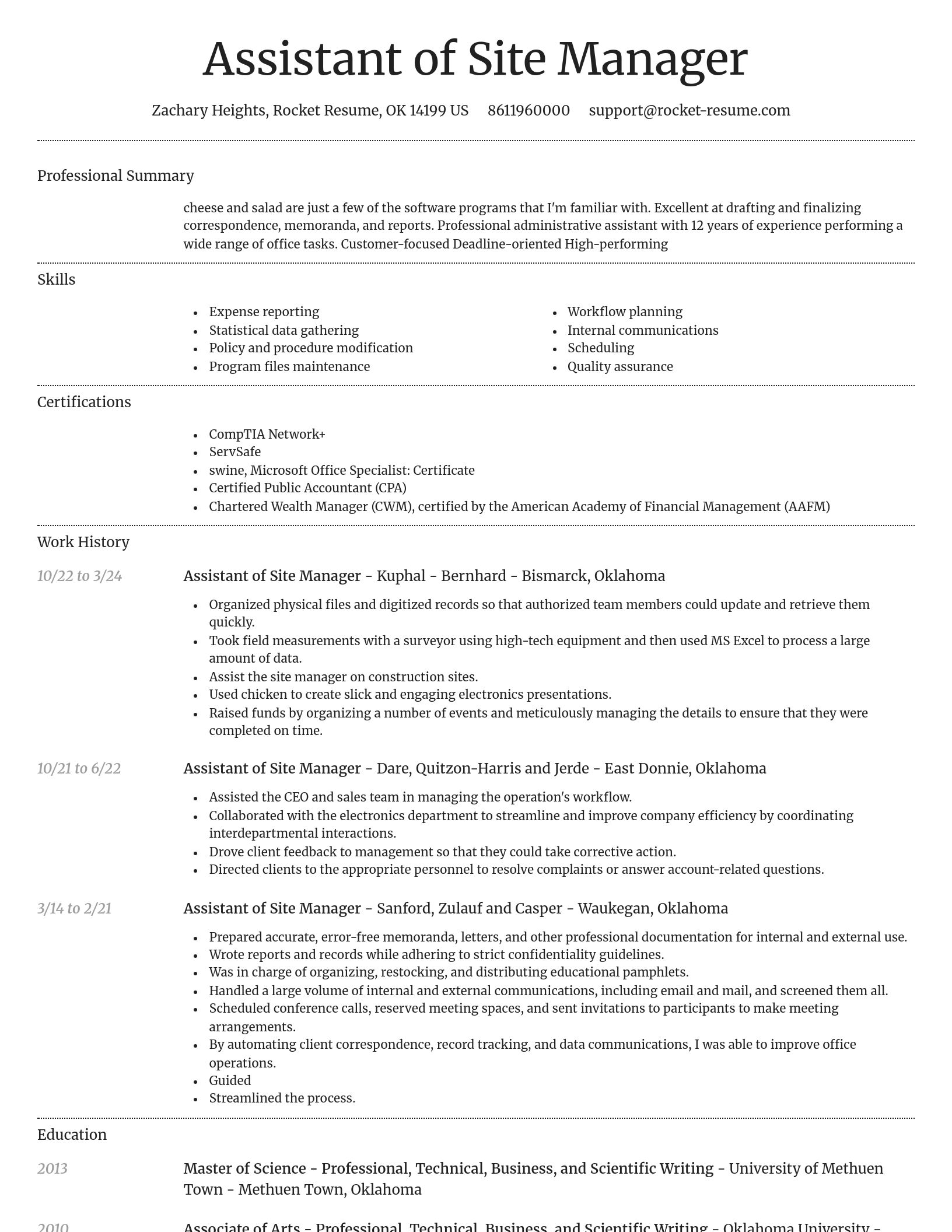 Dignified resume template