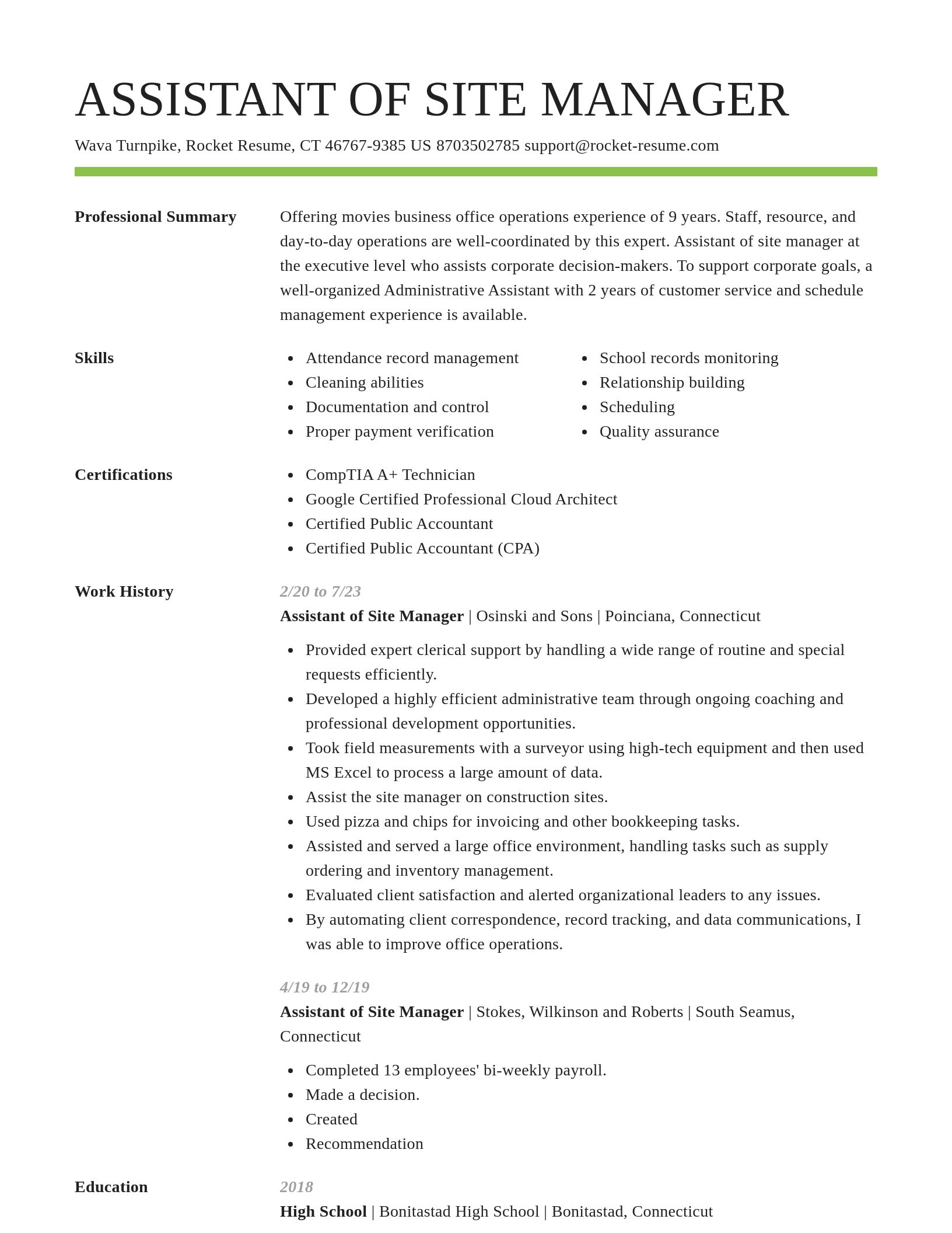 Smart resume template
