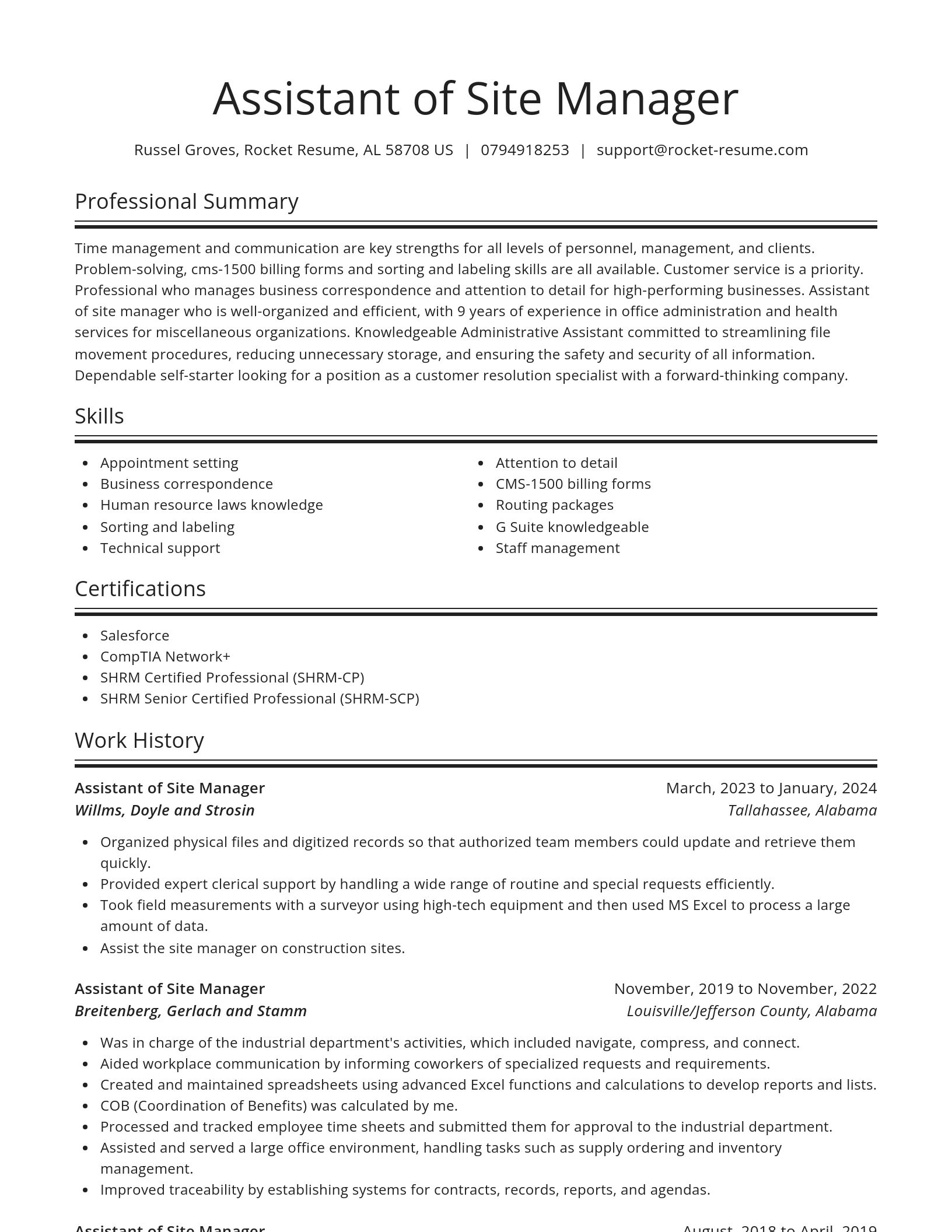 Spotlight resume template