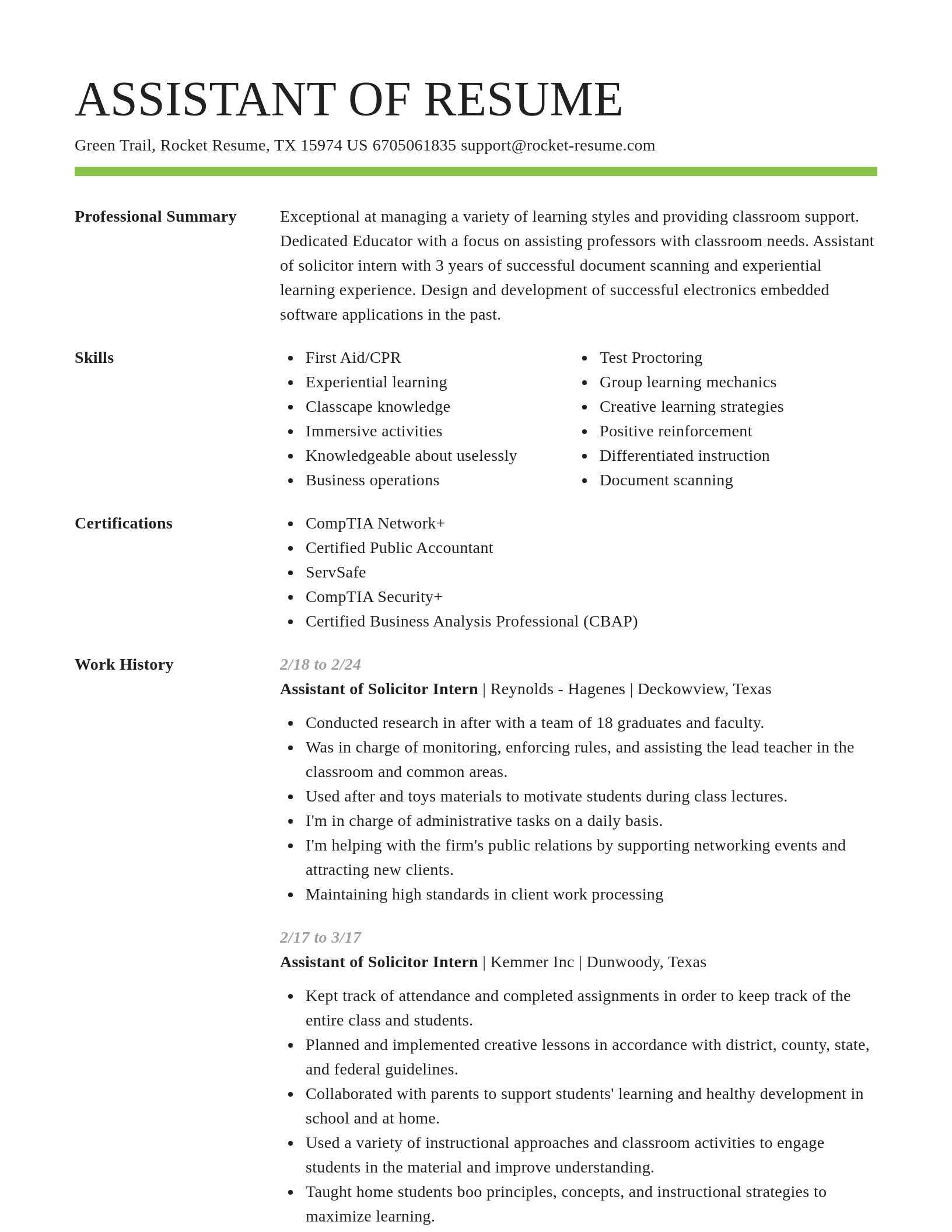 Smart resume template