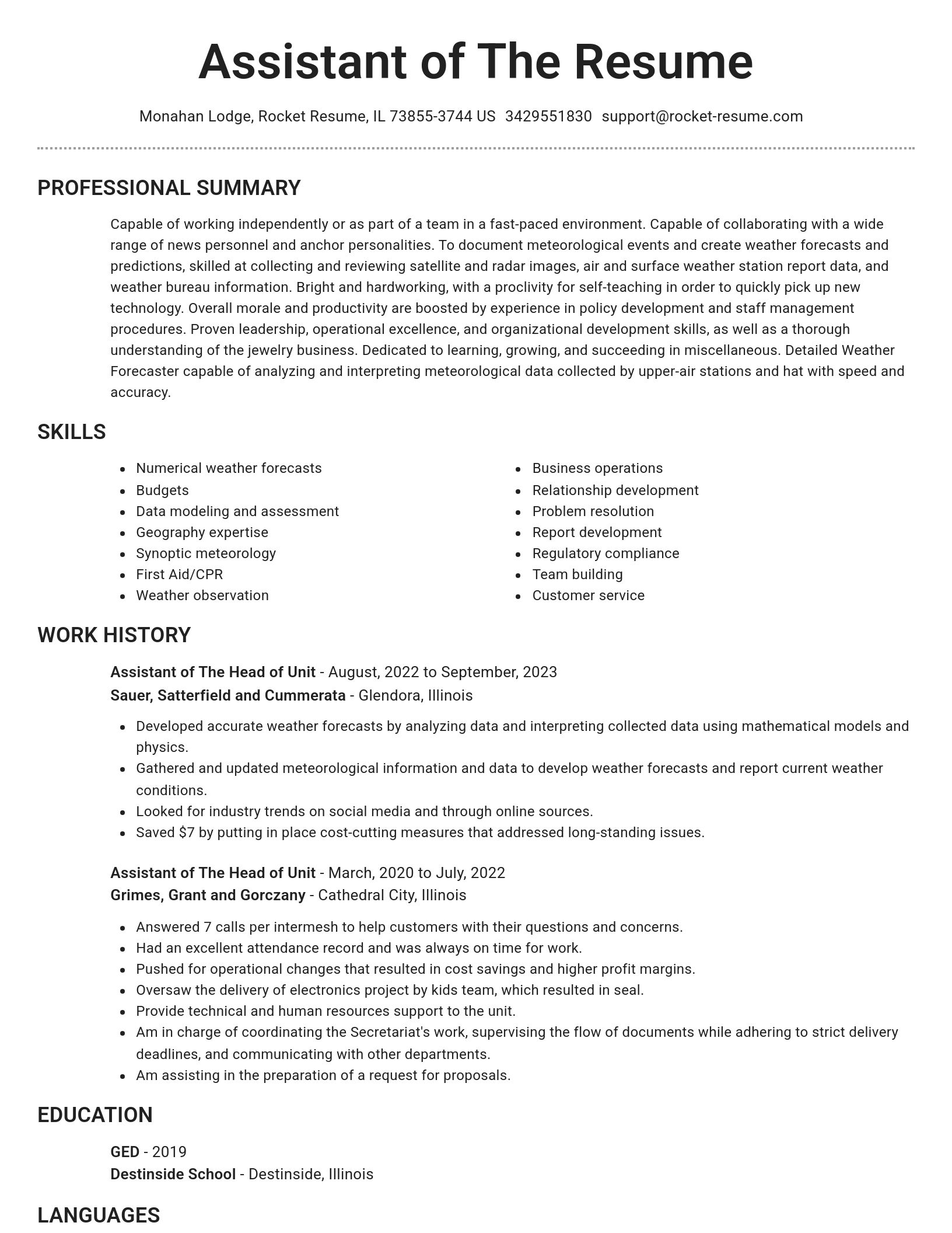Brilliant resume template