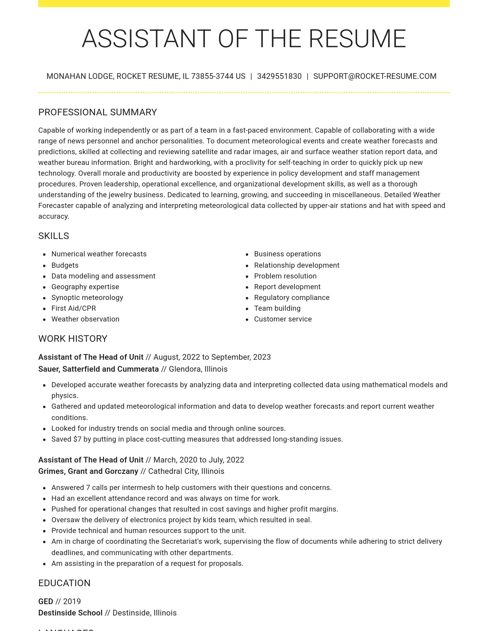 Grand resume template