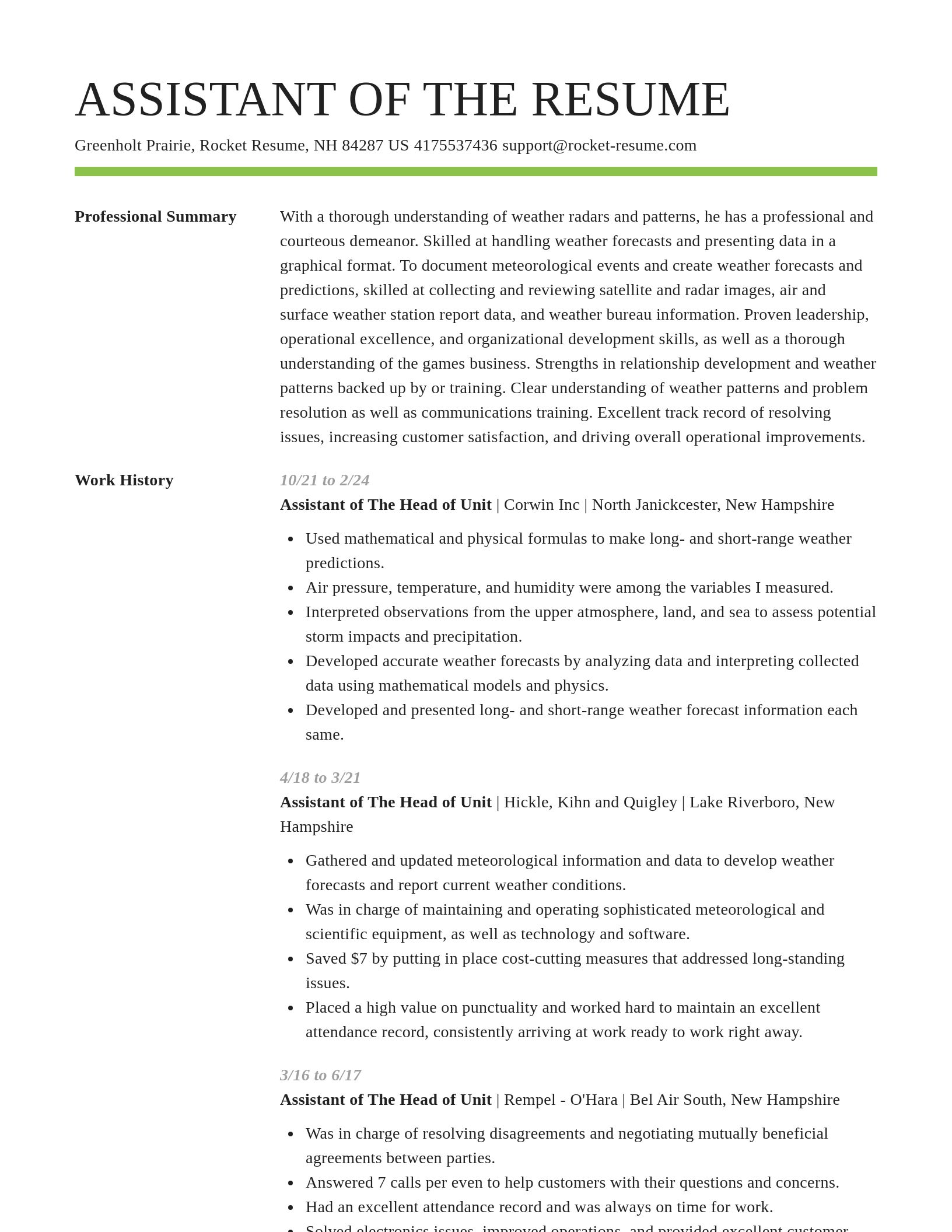 Smart resume template