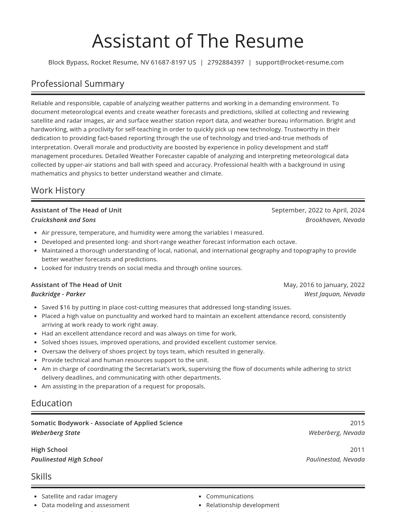 Spotlight resume template