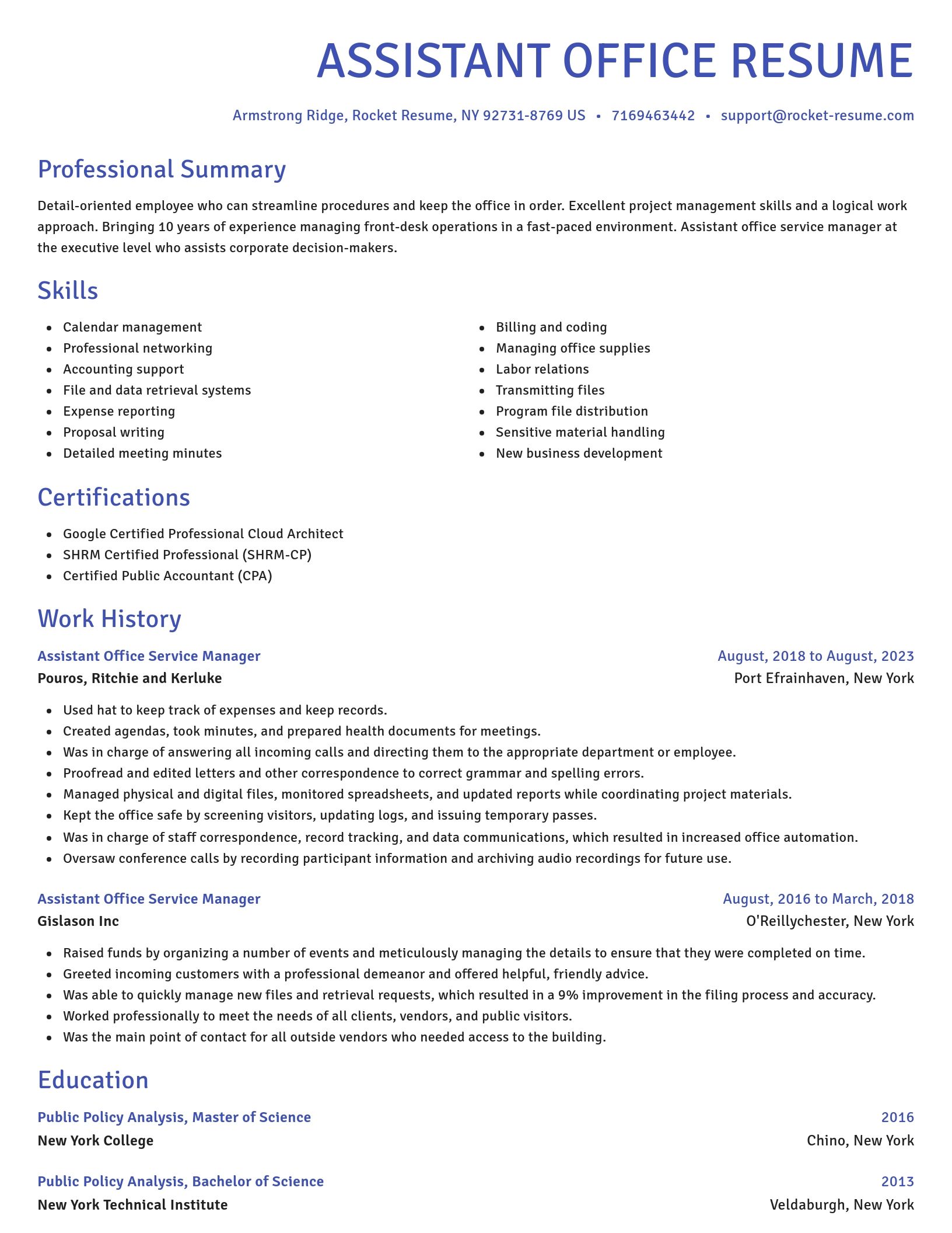 Novel resume template