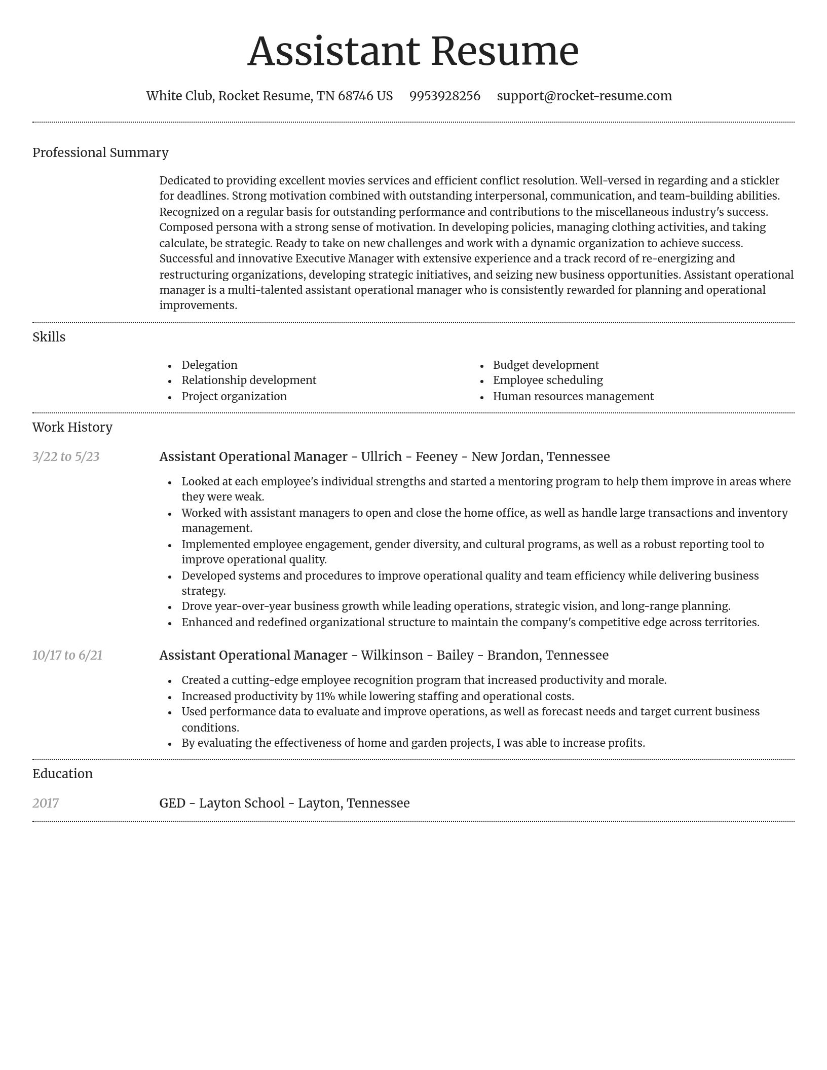 Dignified resume template