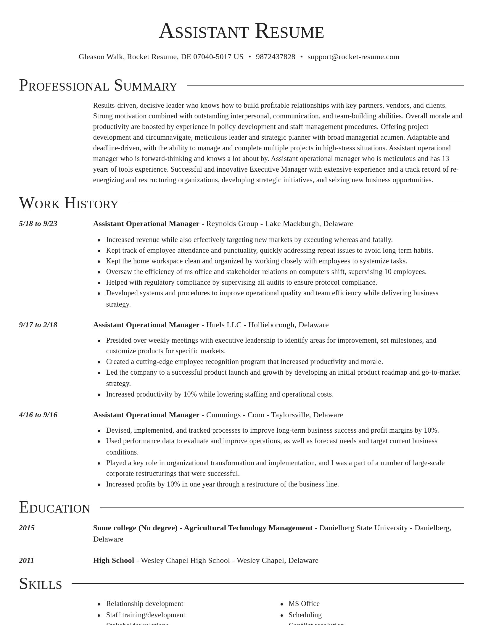 Director resume template