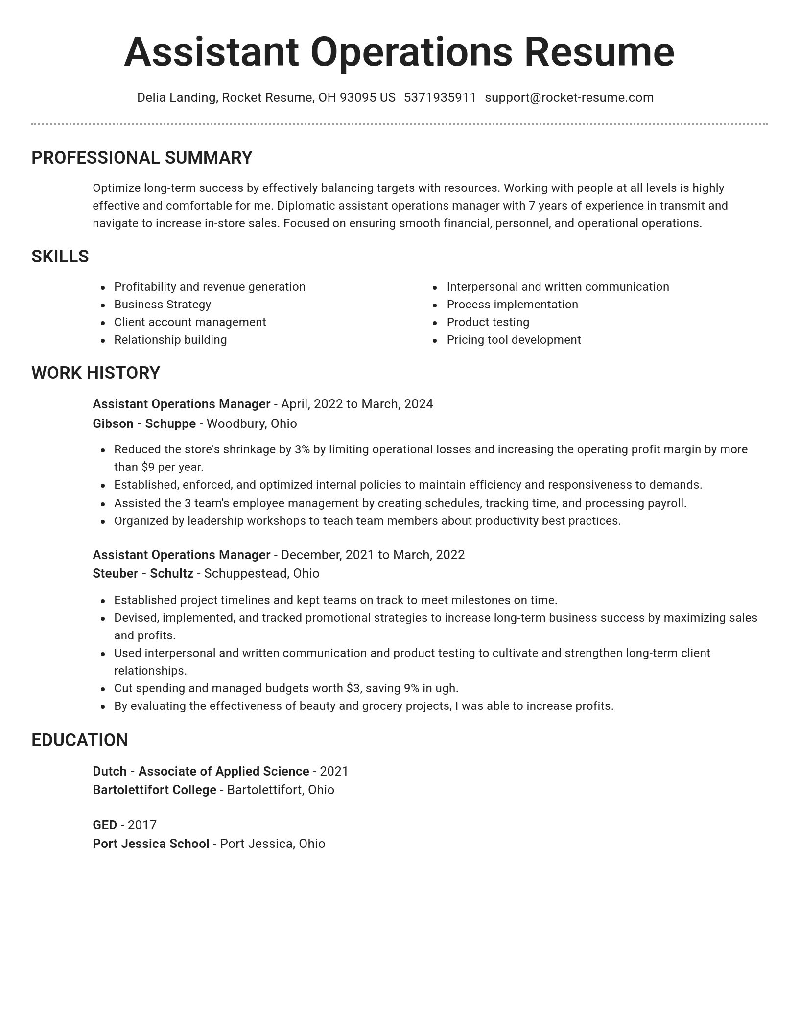 Brilliant resume template