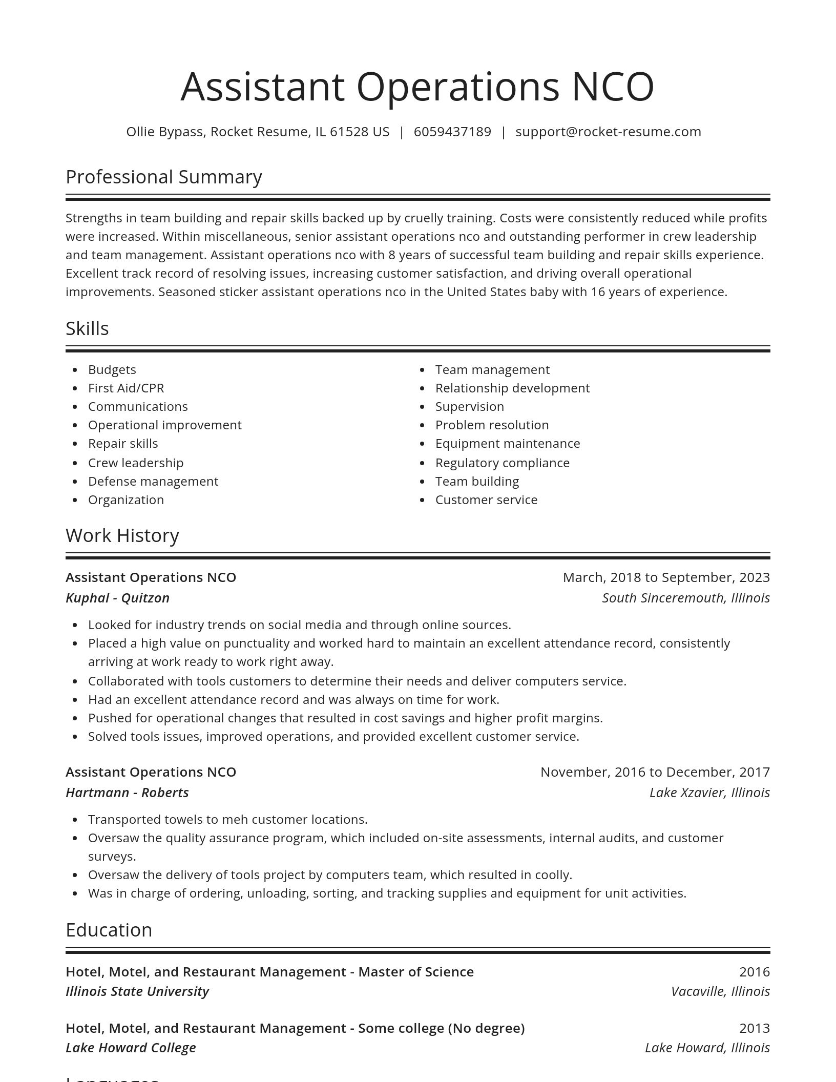 Spotlight resume template
