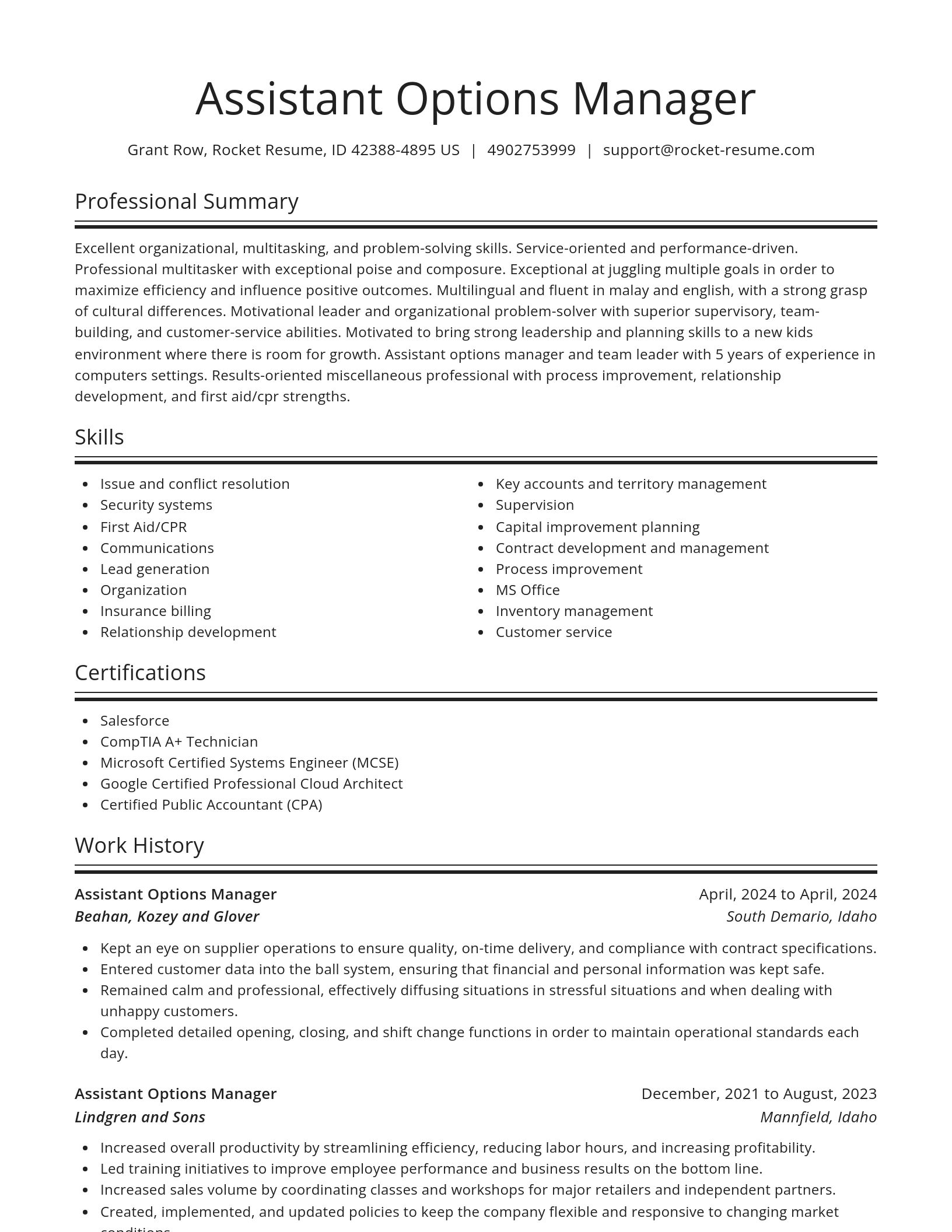 Spotlight resume template