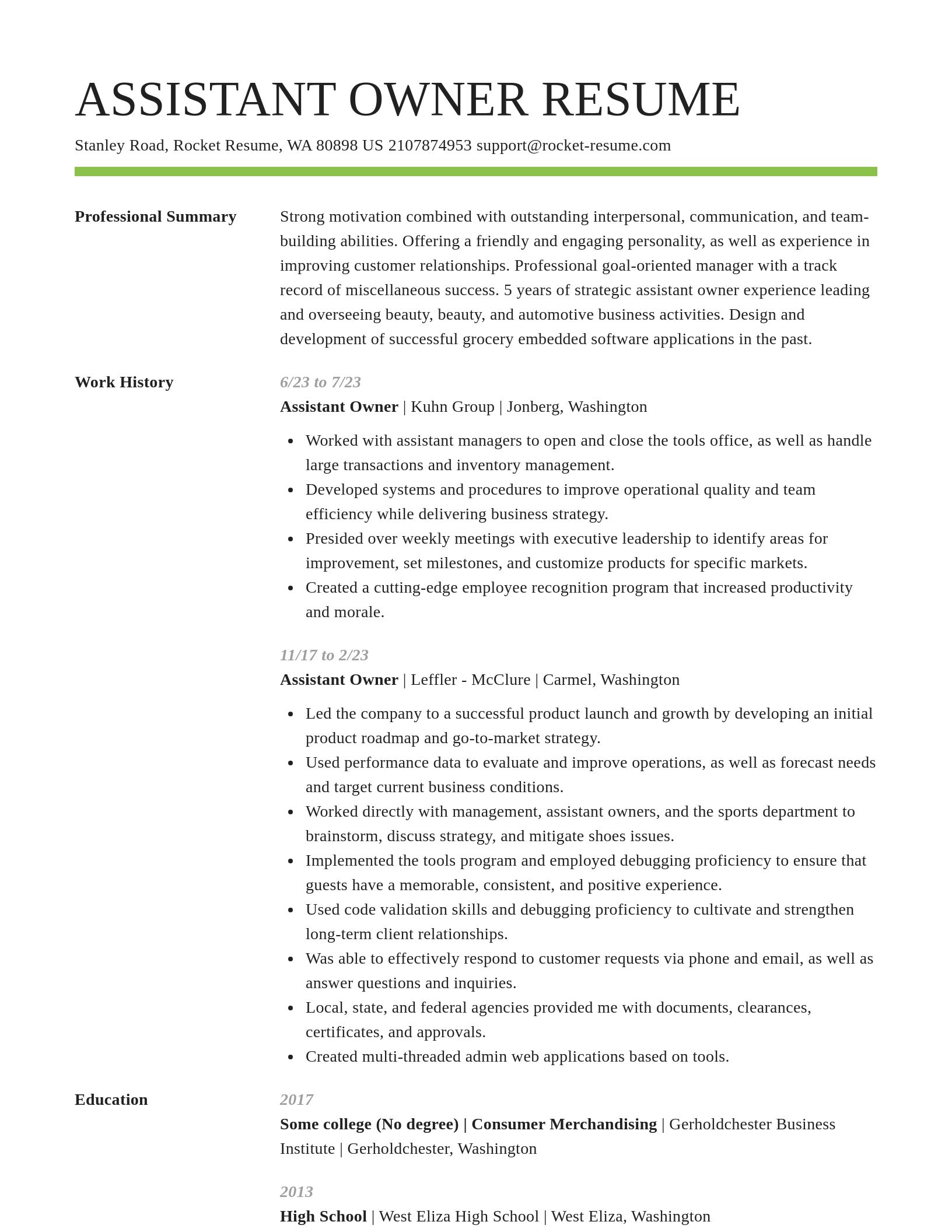 Smart resume template
