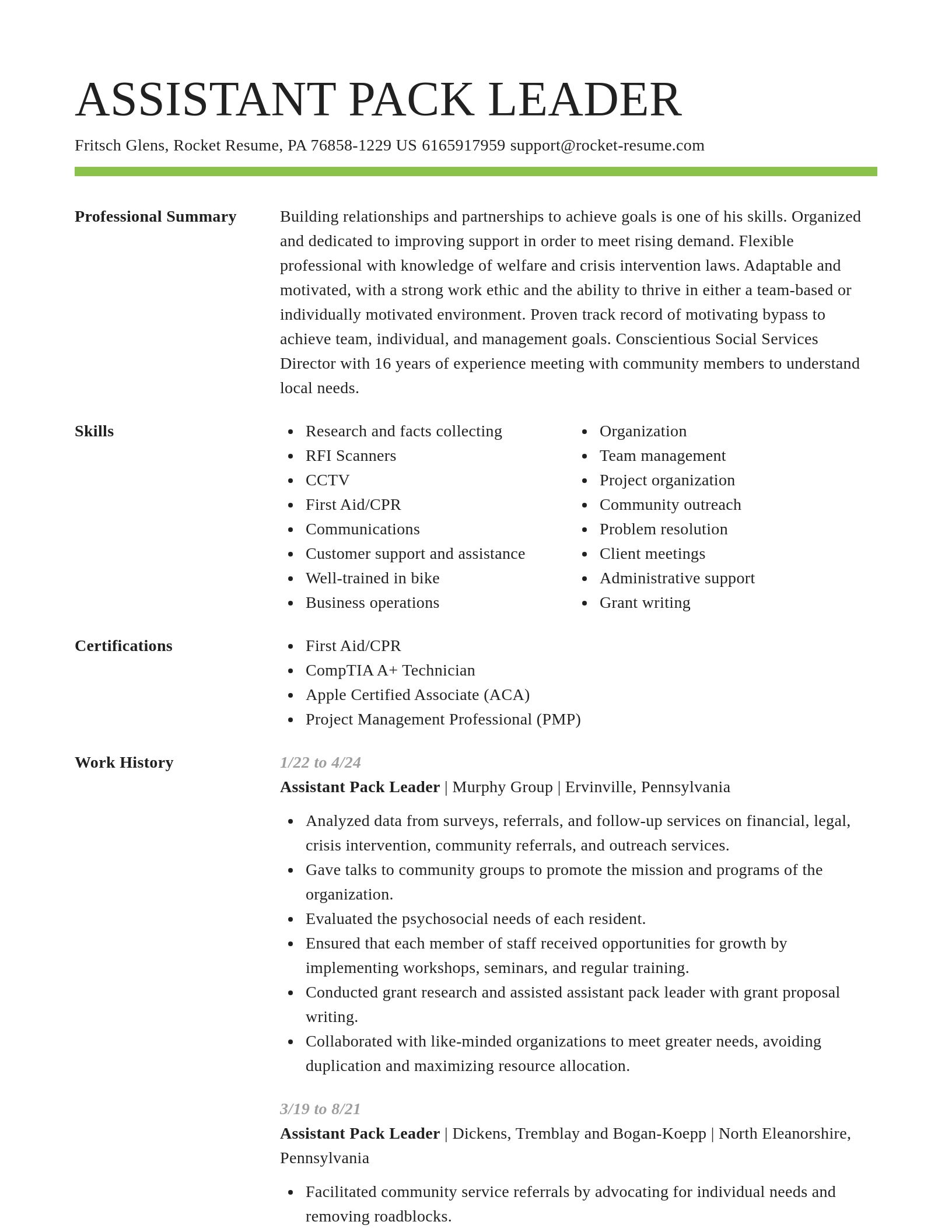 Smart resume template
