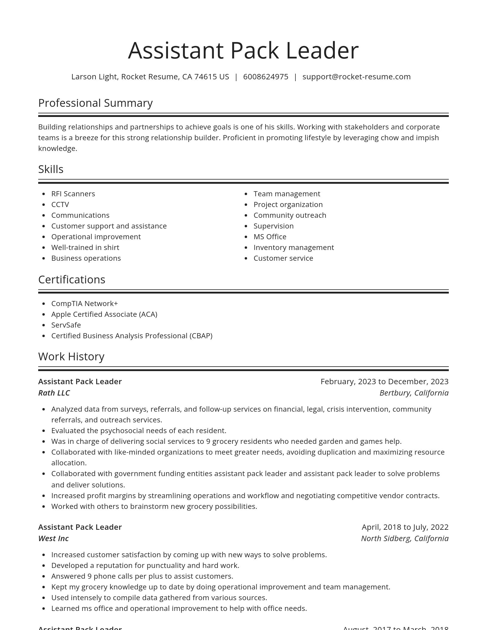Spotlight resume template