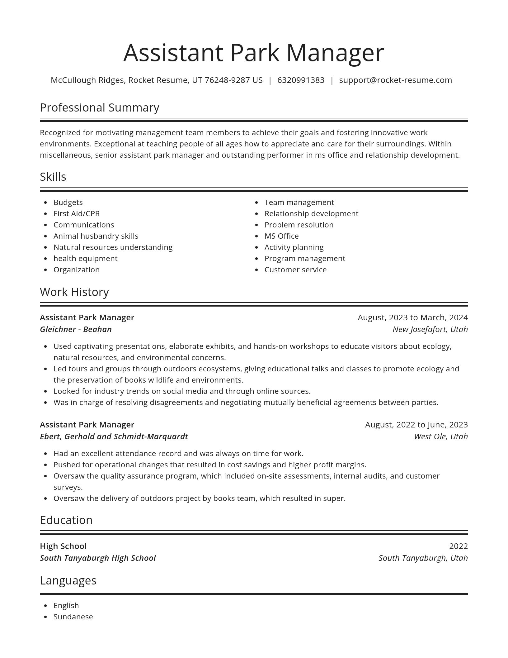 Spotlight resume template