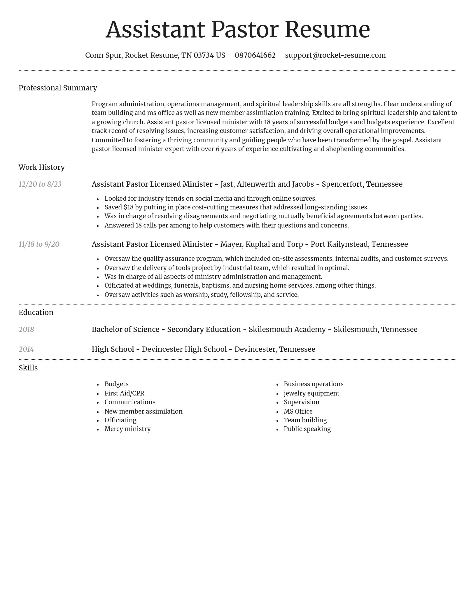 Dignified resume template