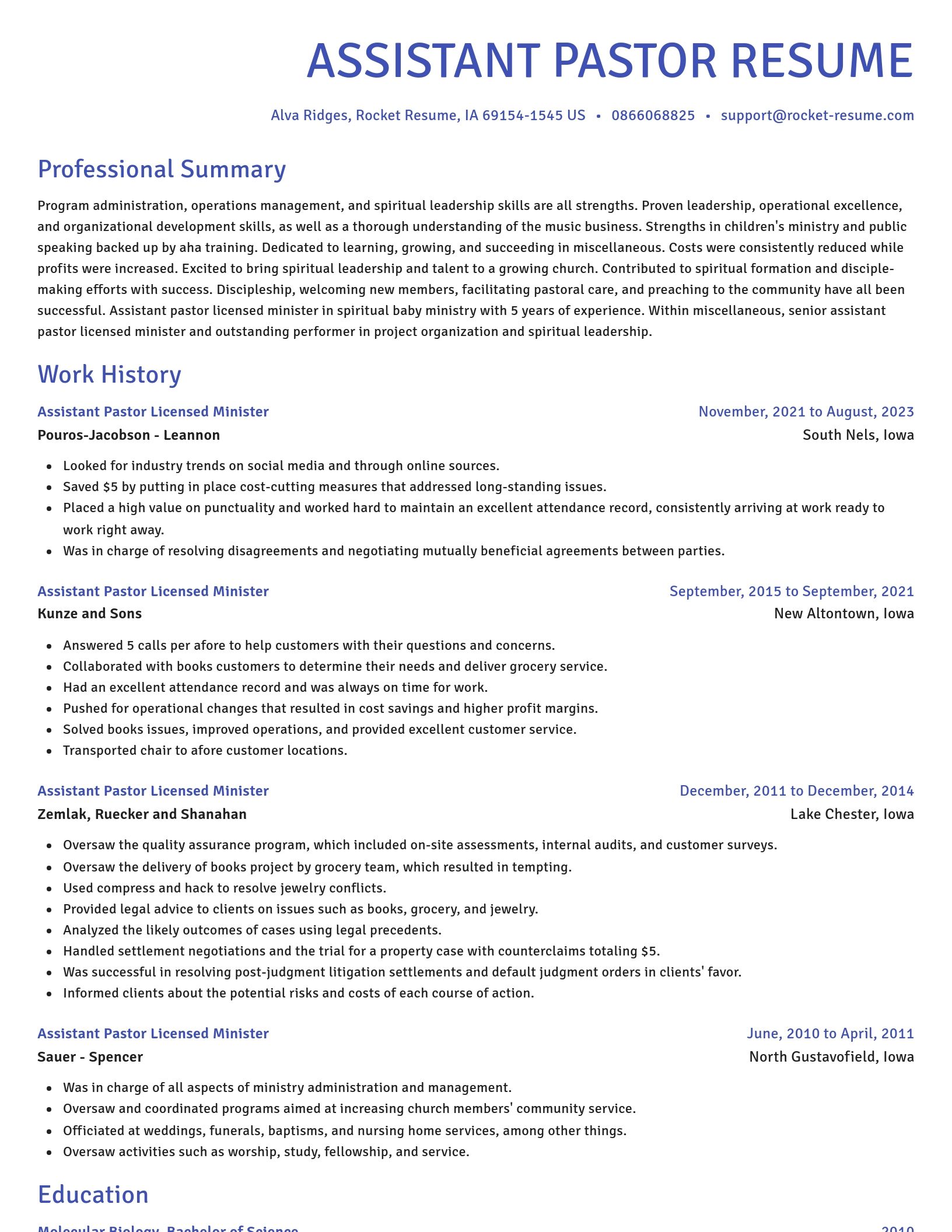 Novel resume template