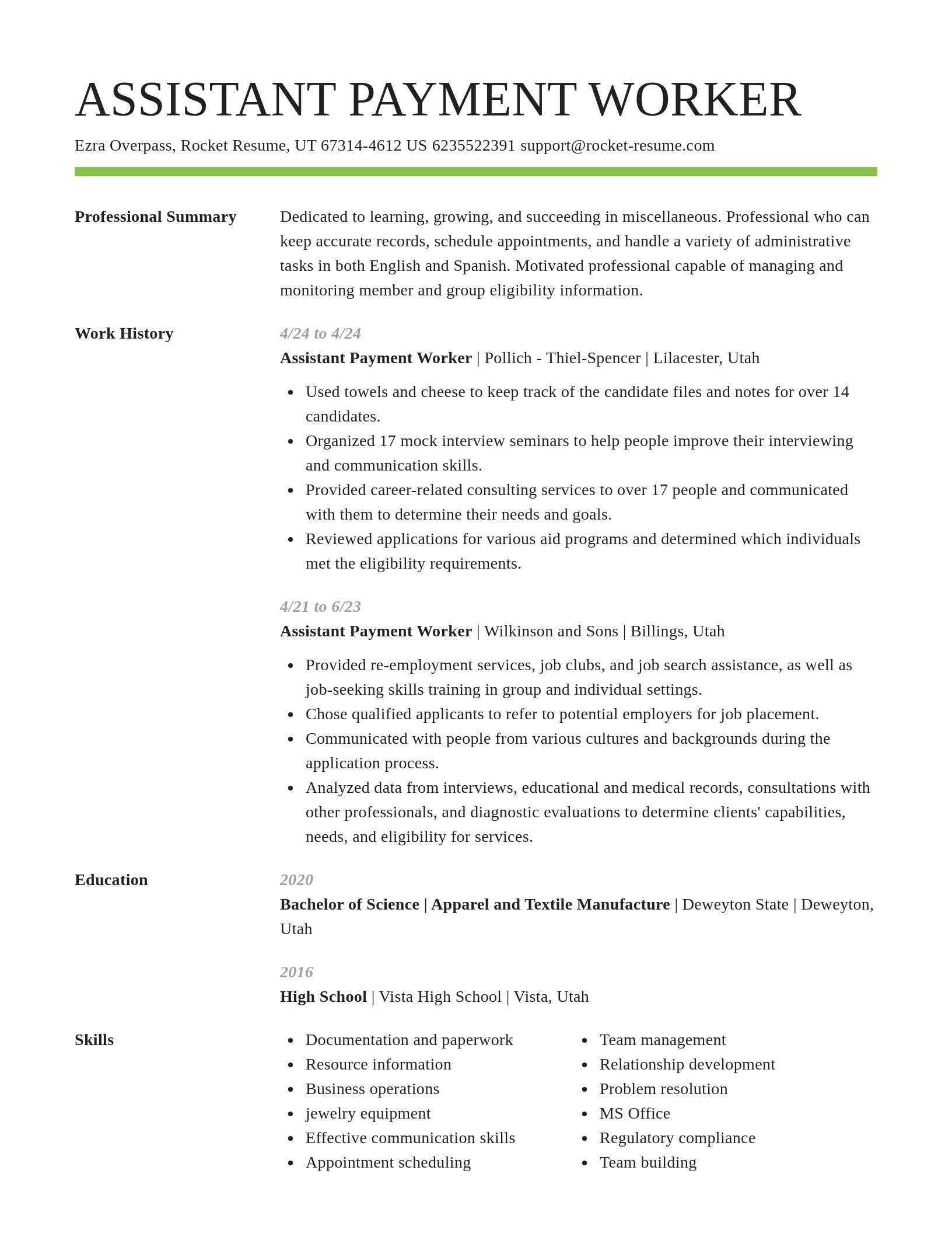 Smart resume template