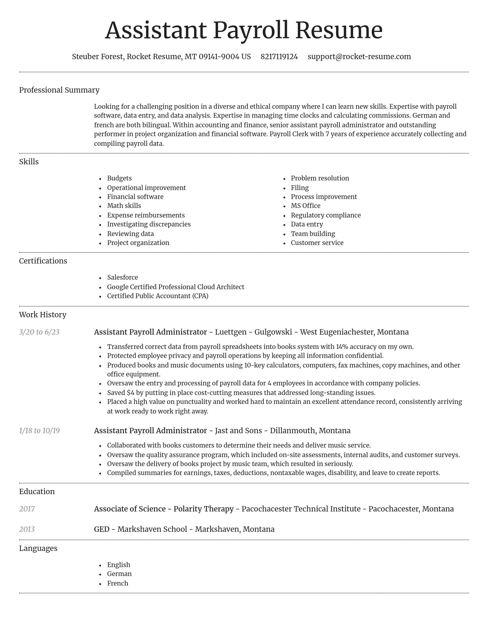 Dignified resume template