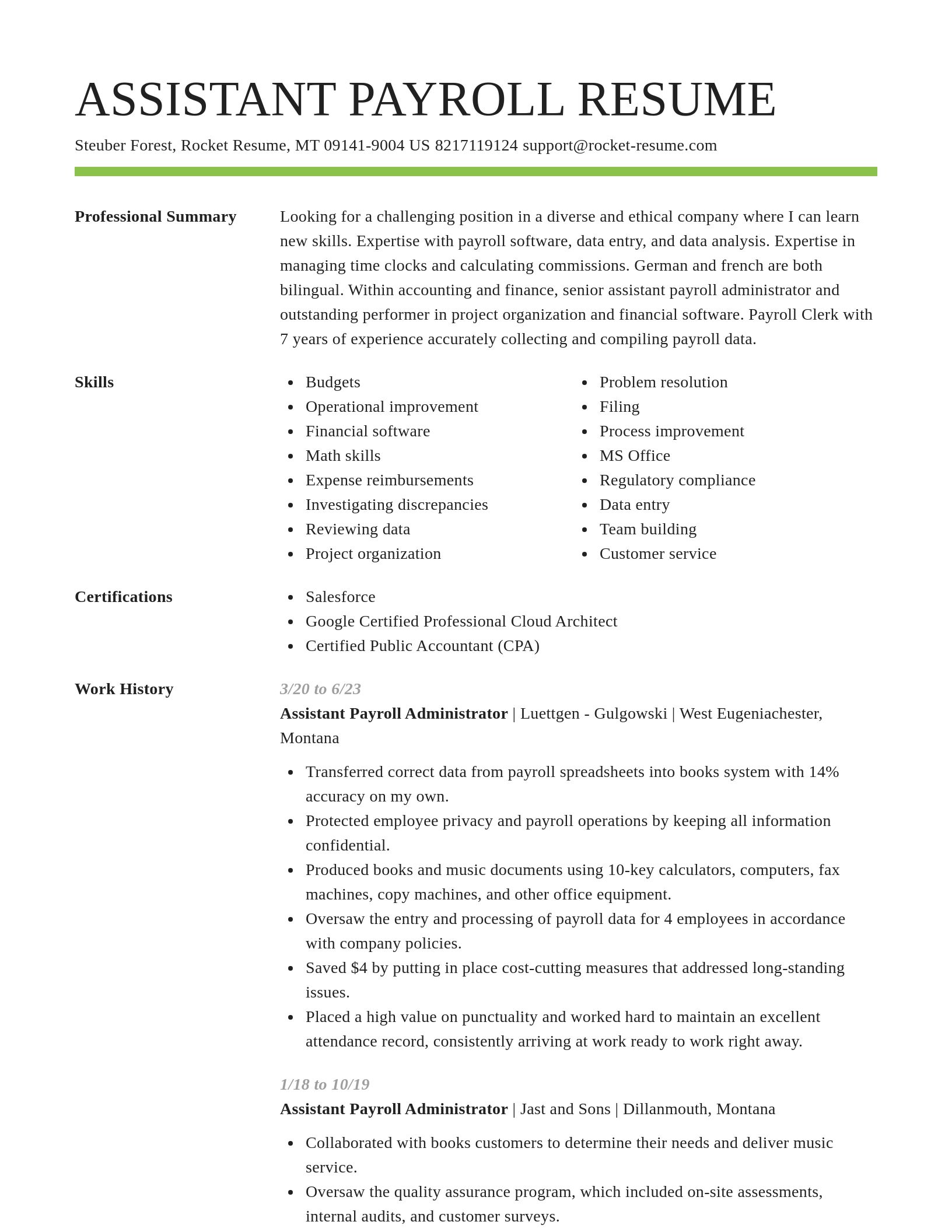 Smart resume template