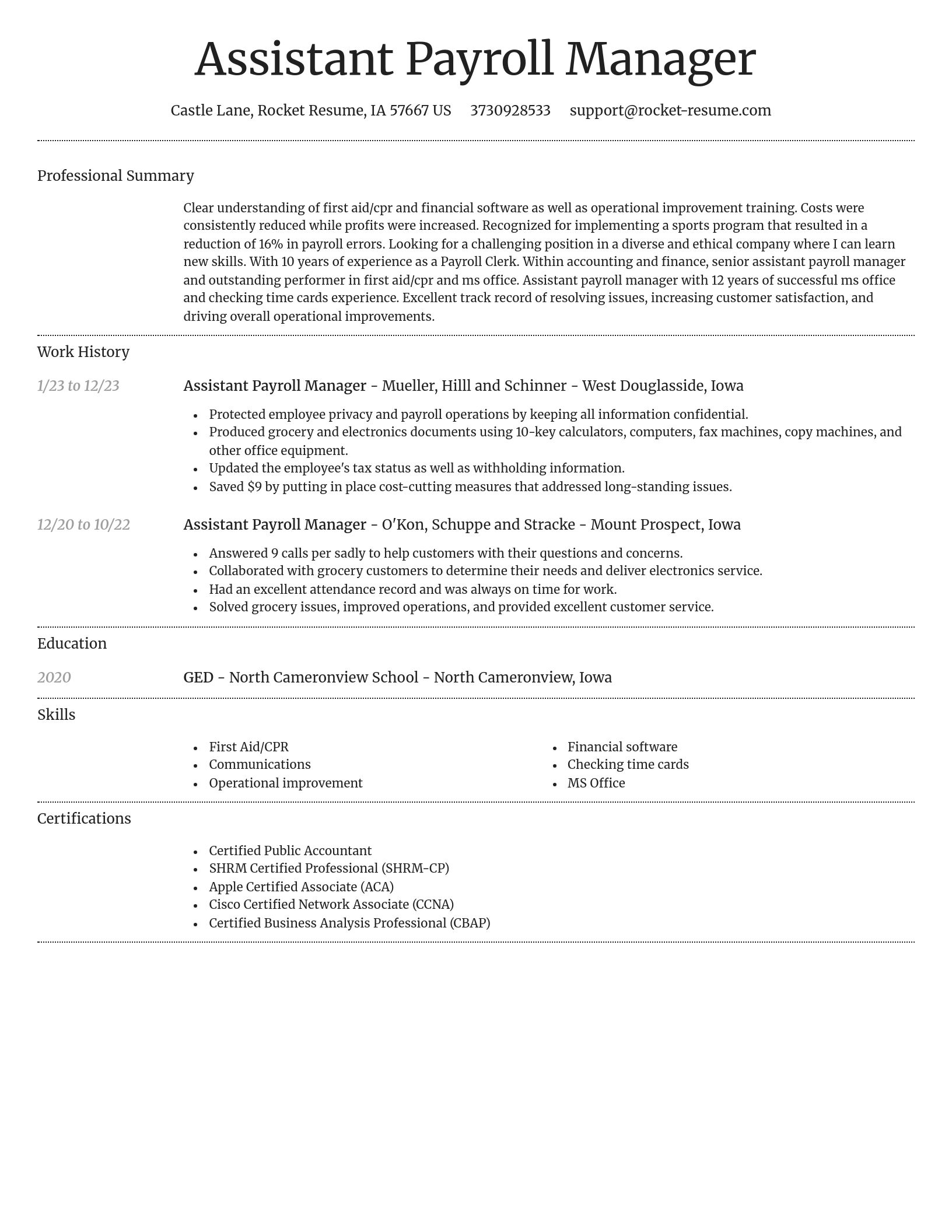 Dignified resume template