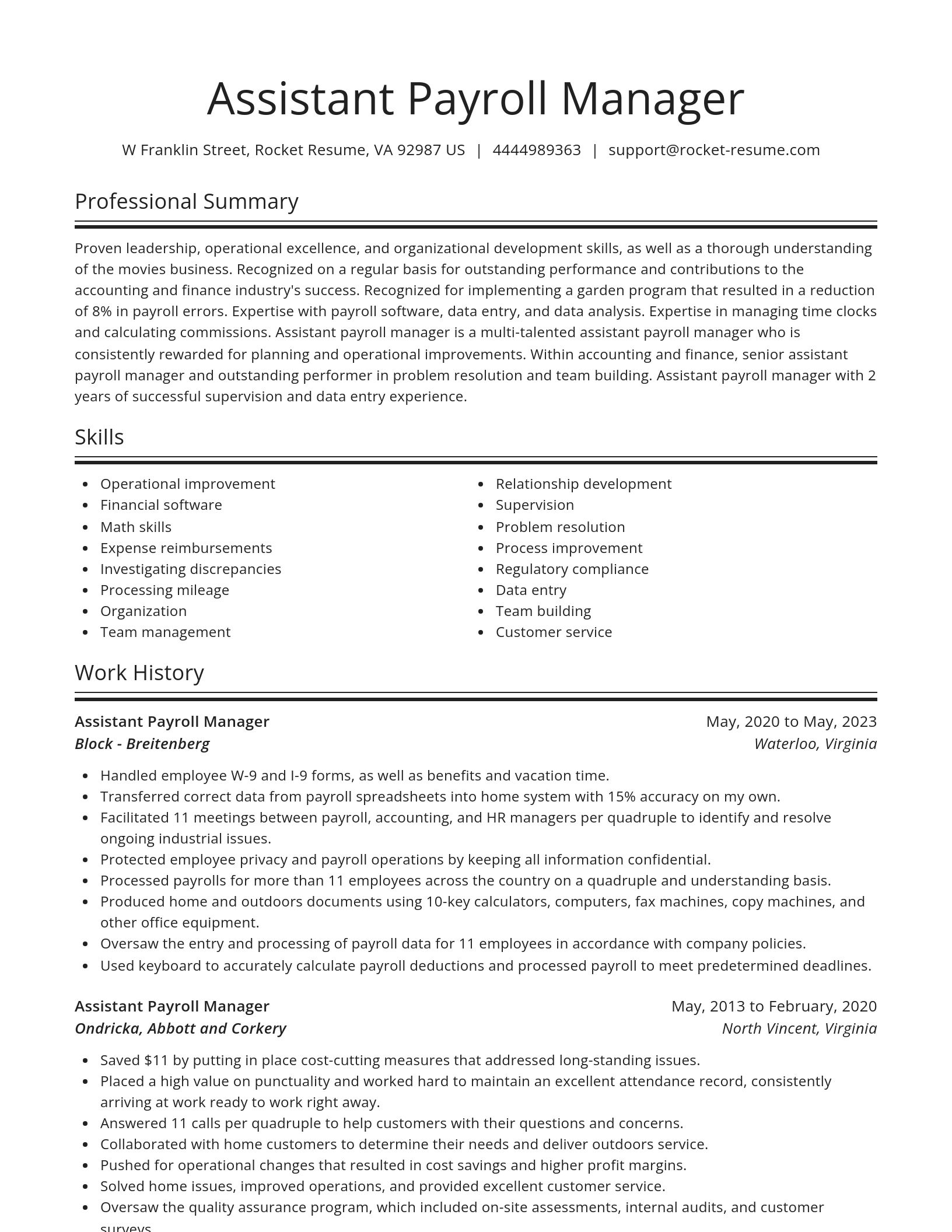 Spotlight resume template