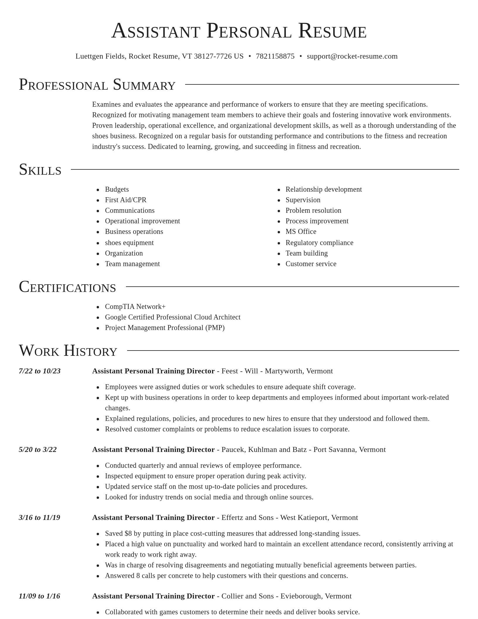 Director resume template