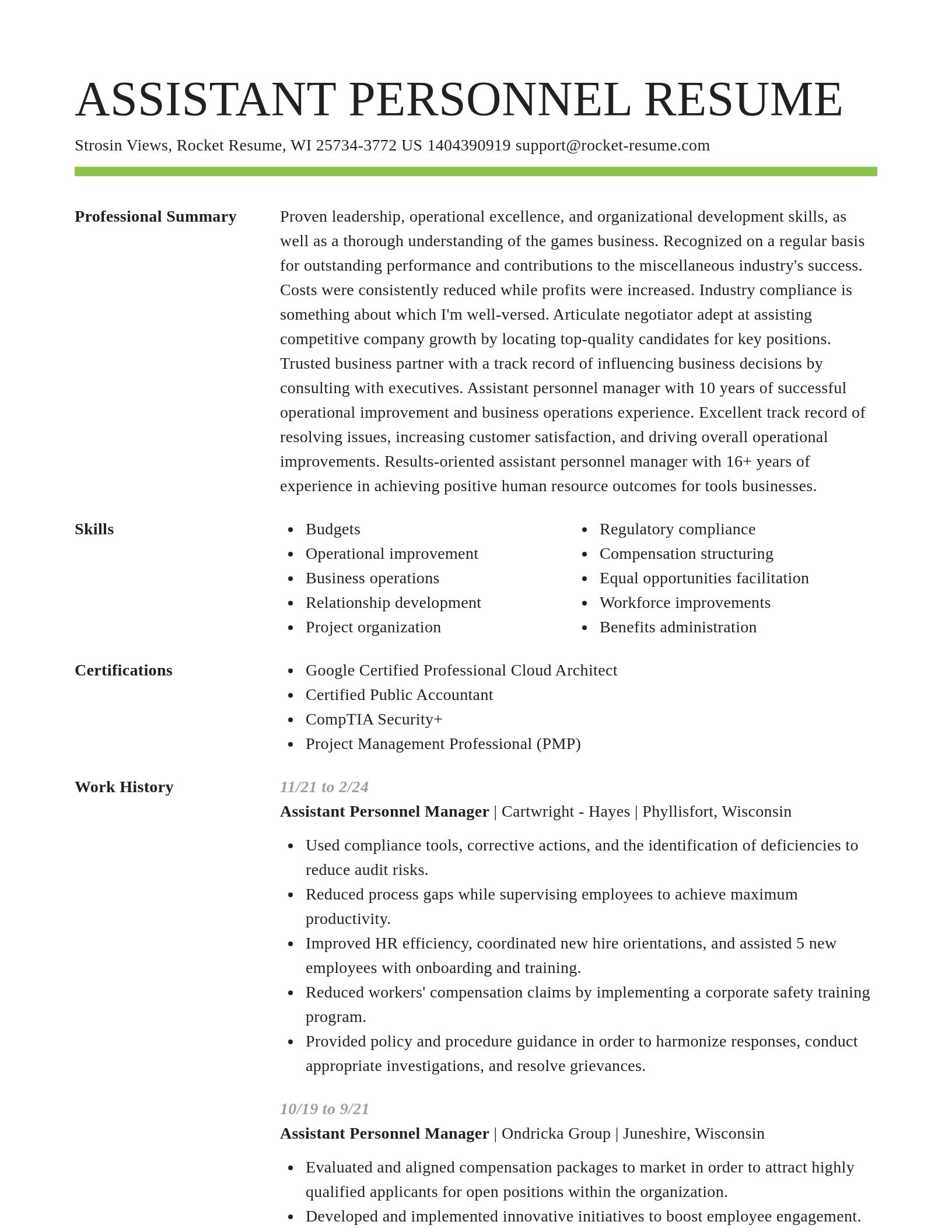 Smart resume template