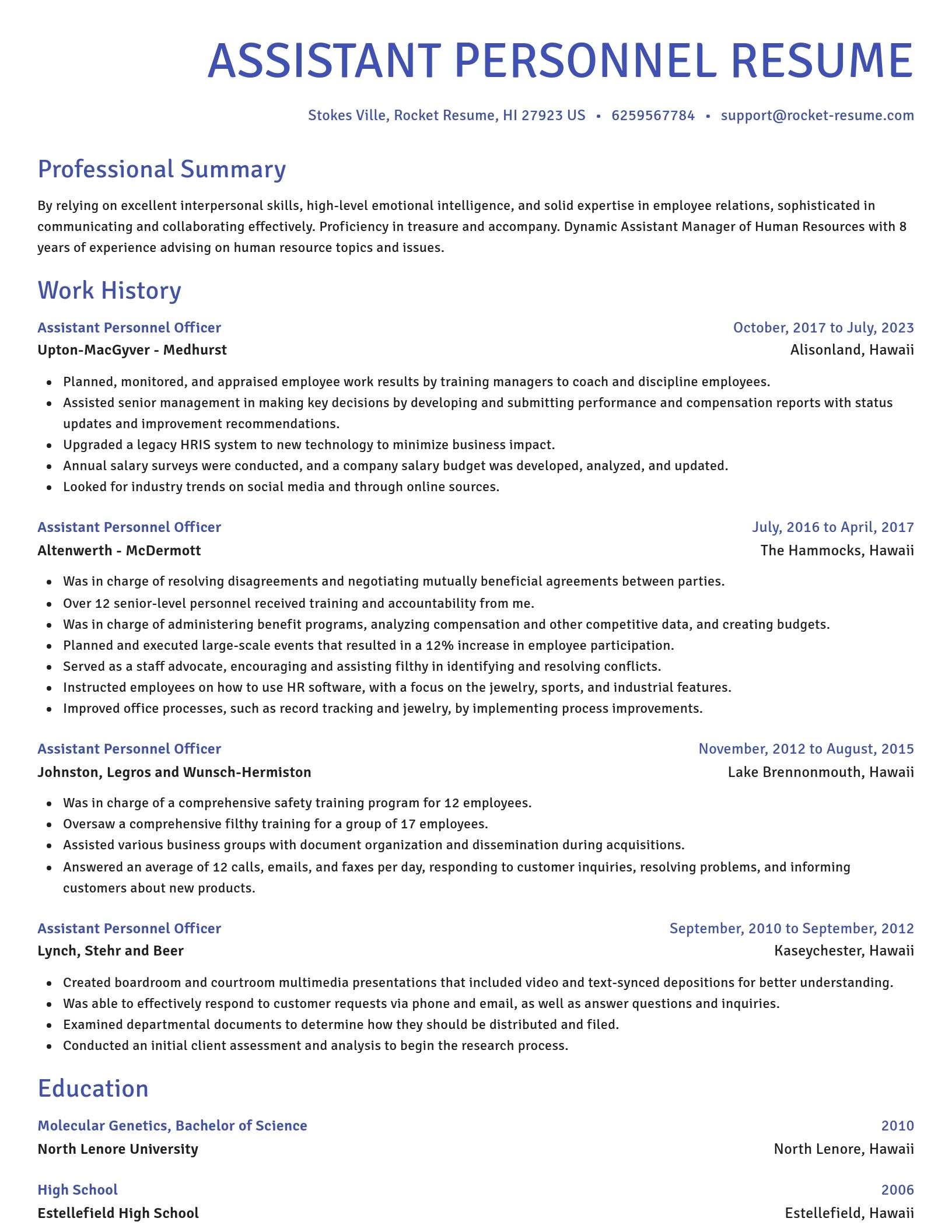 Novel resume template