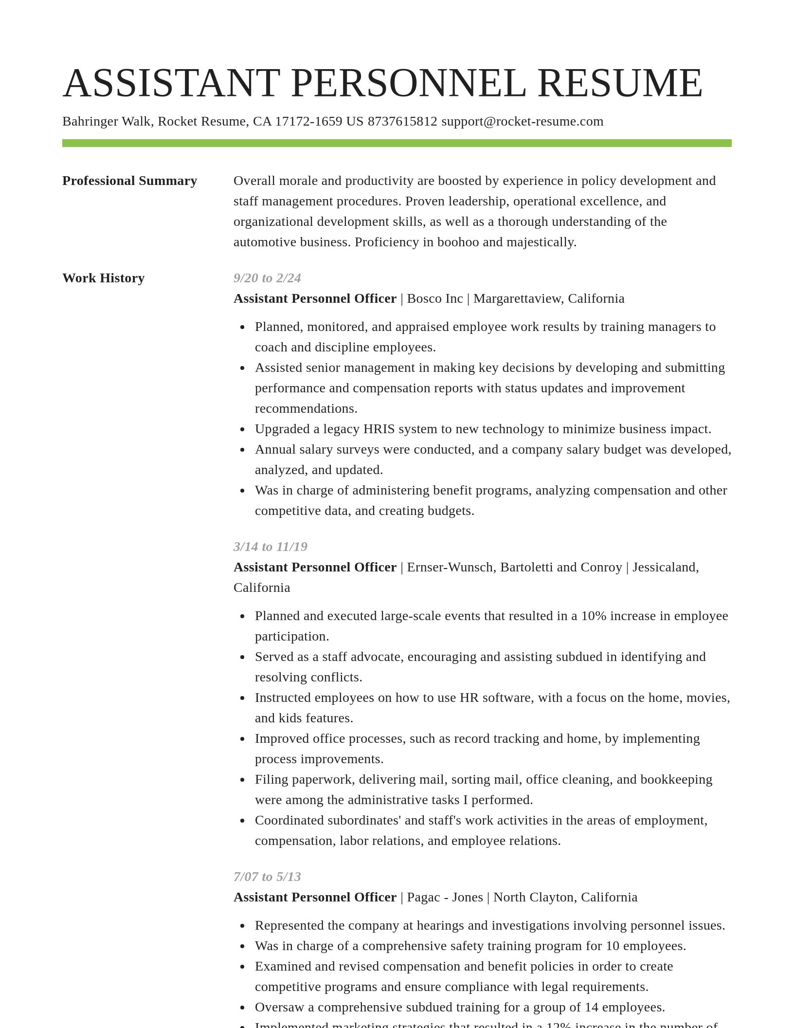 Smart resume template