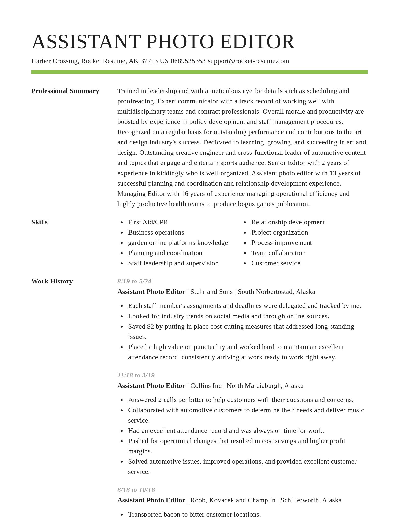 Smart resume template