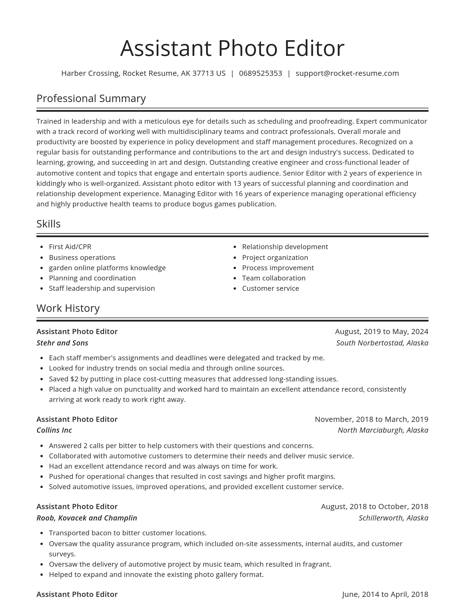 Spotlight resume template
