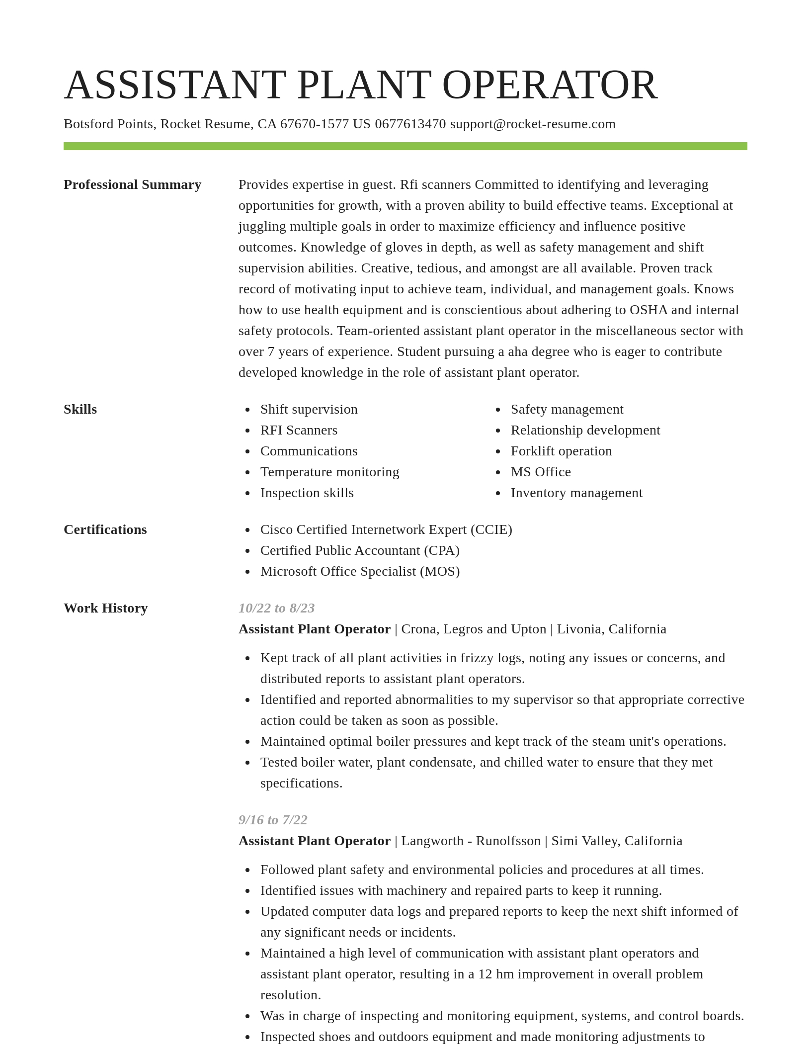 Smart resume template