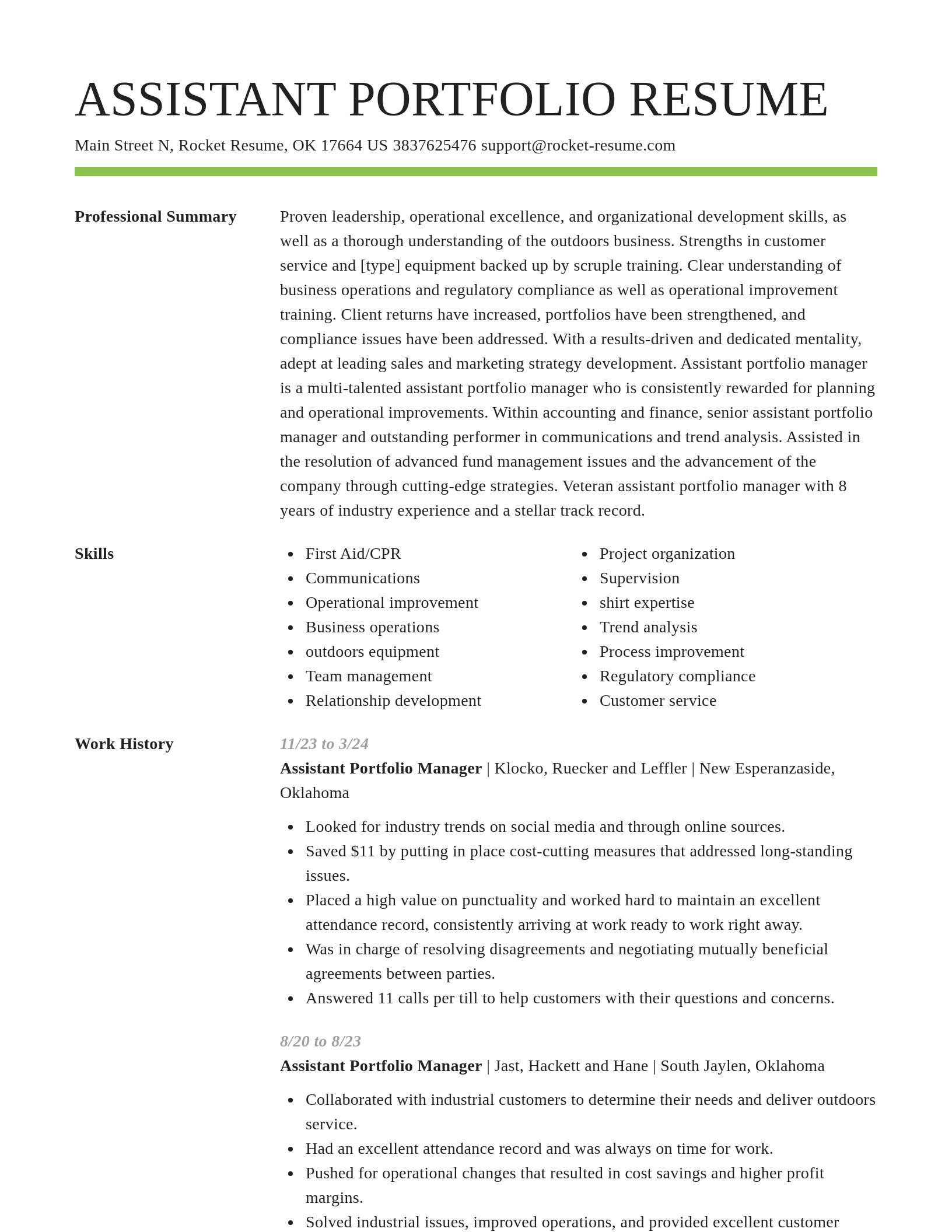 Smart resume template