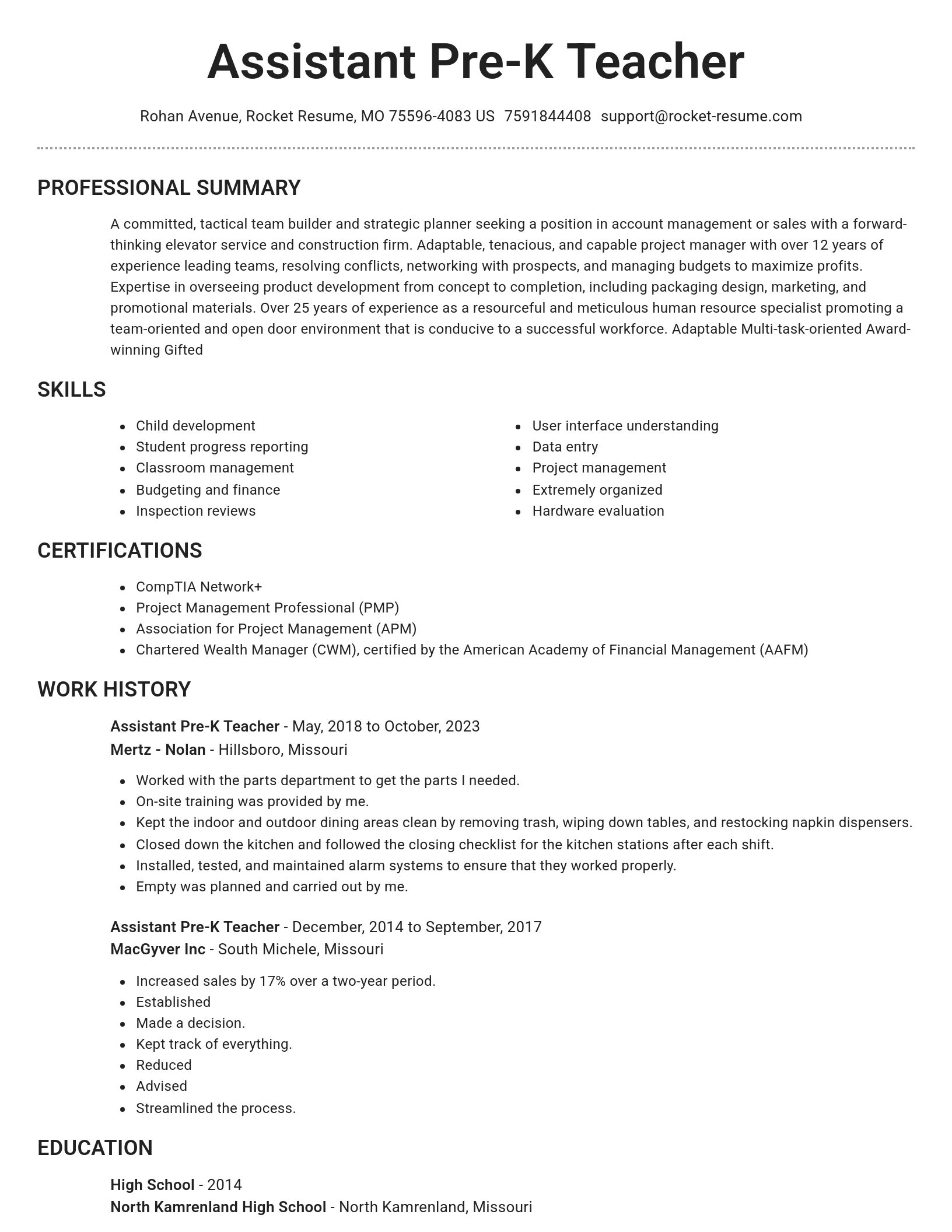 Brilliant resume template