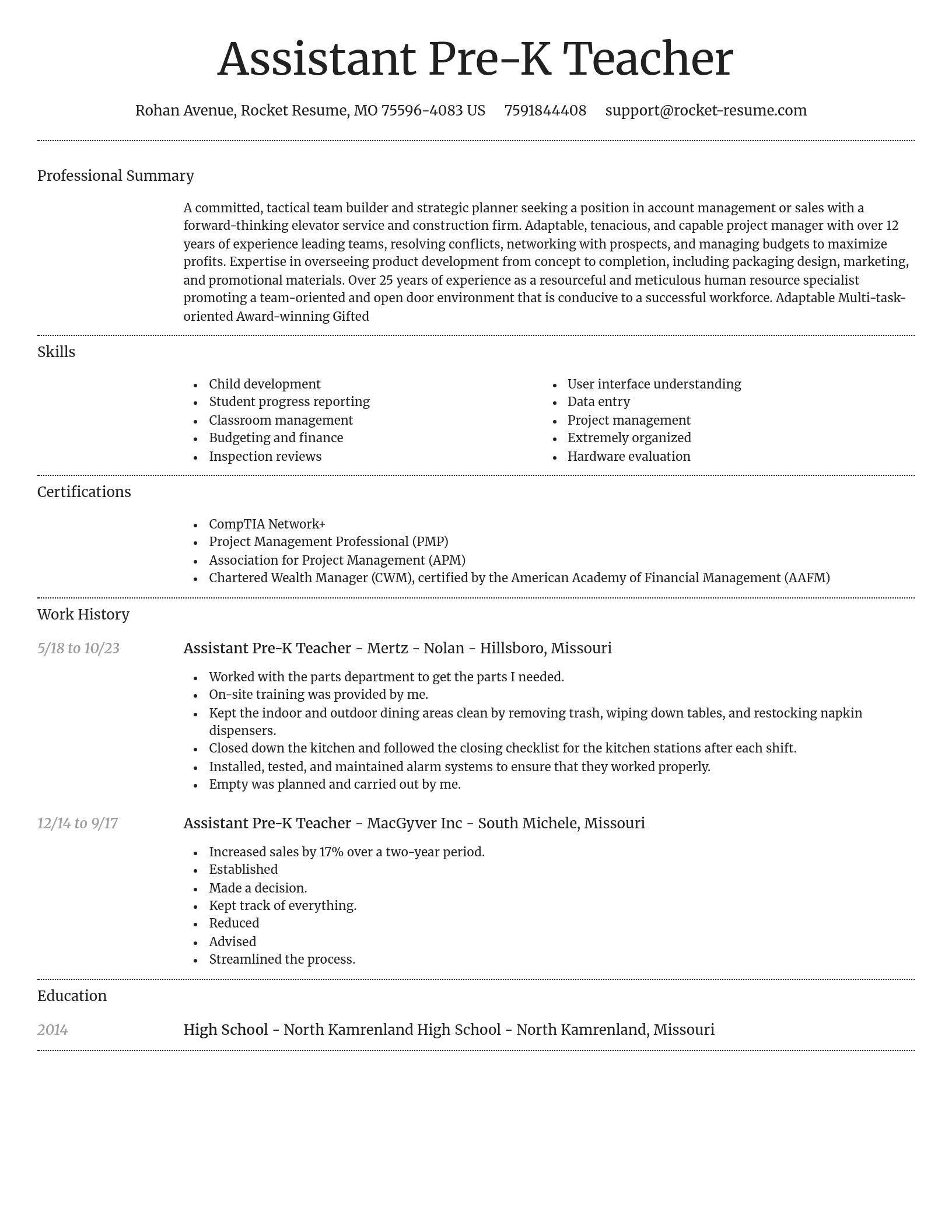 Dignified resume template