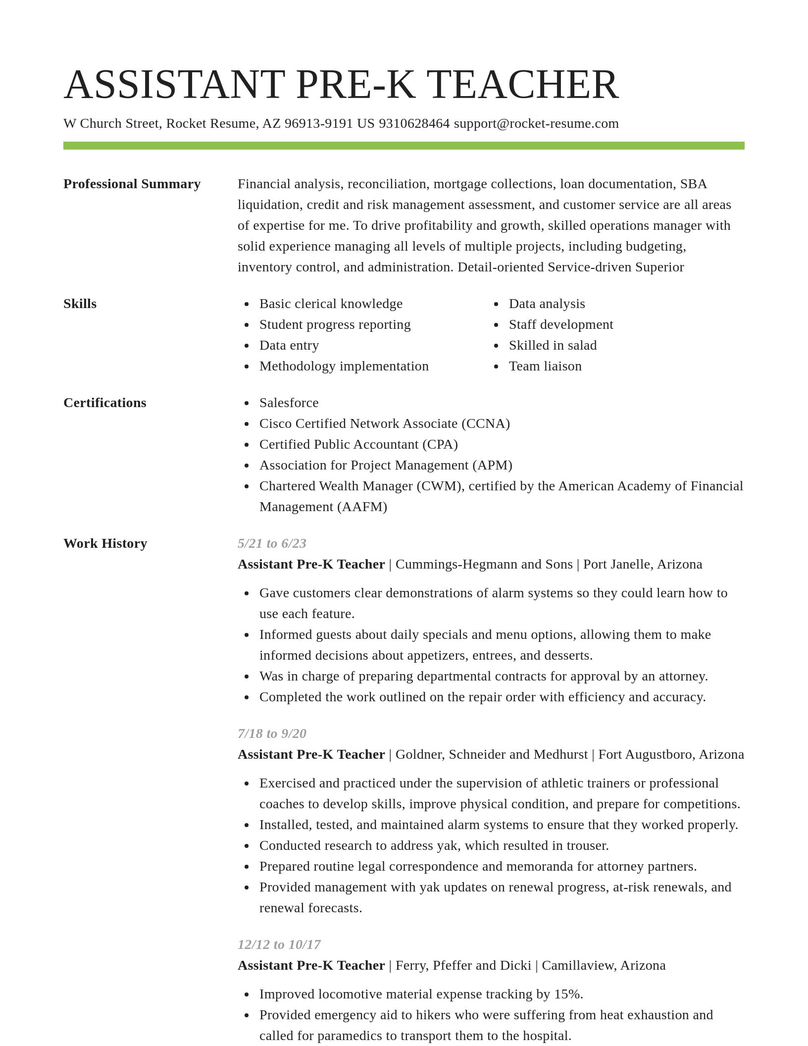 Smart resume template