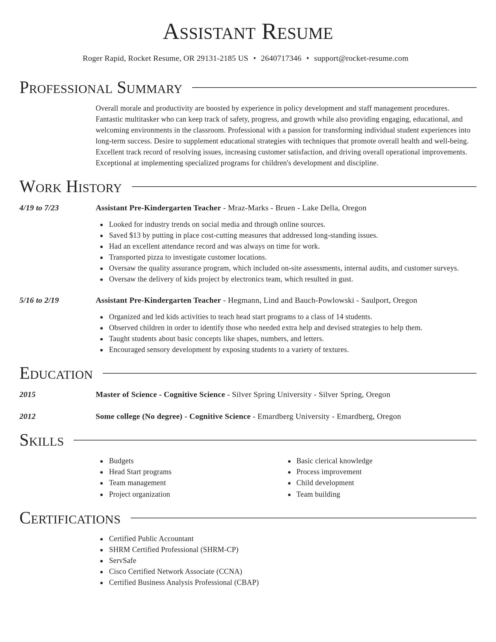 Director resume template