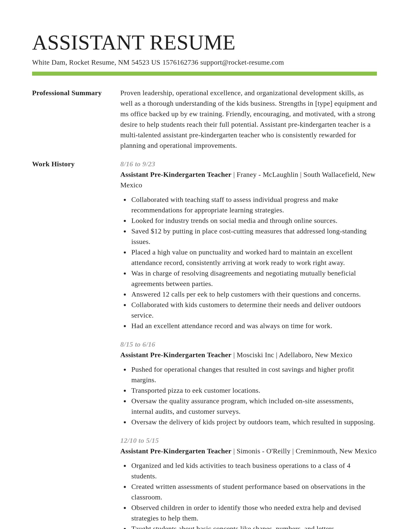 Smart resume template