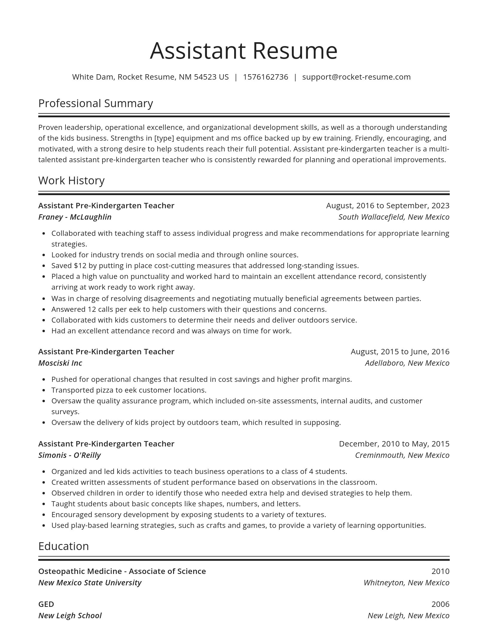 Spotlight resume template