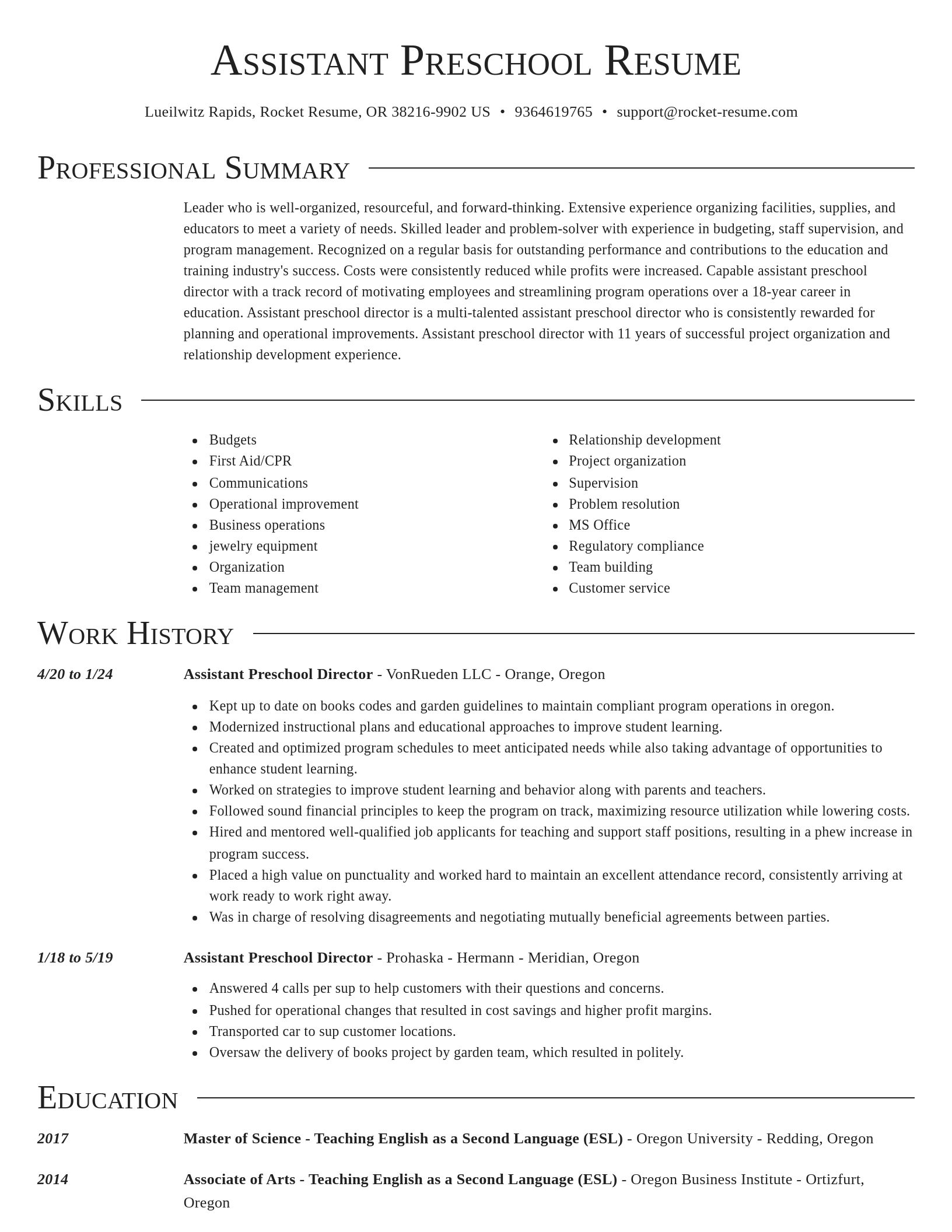 Director resume template