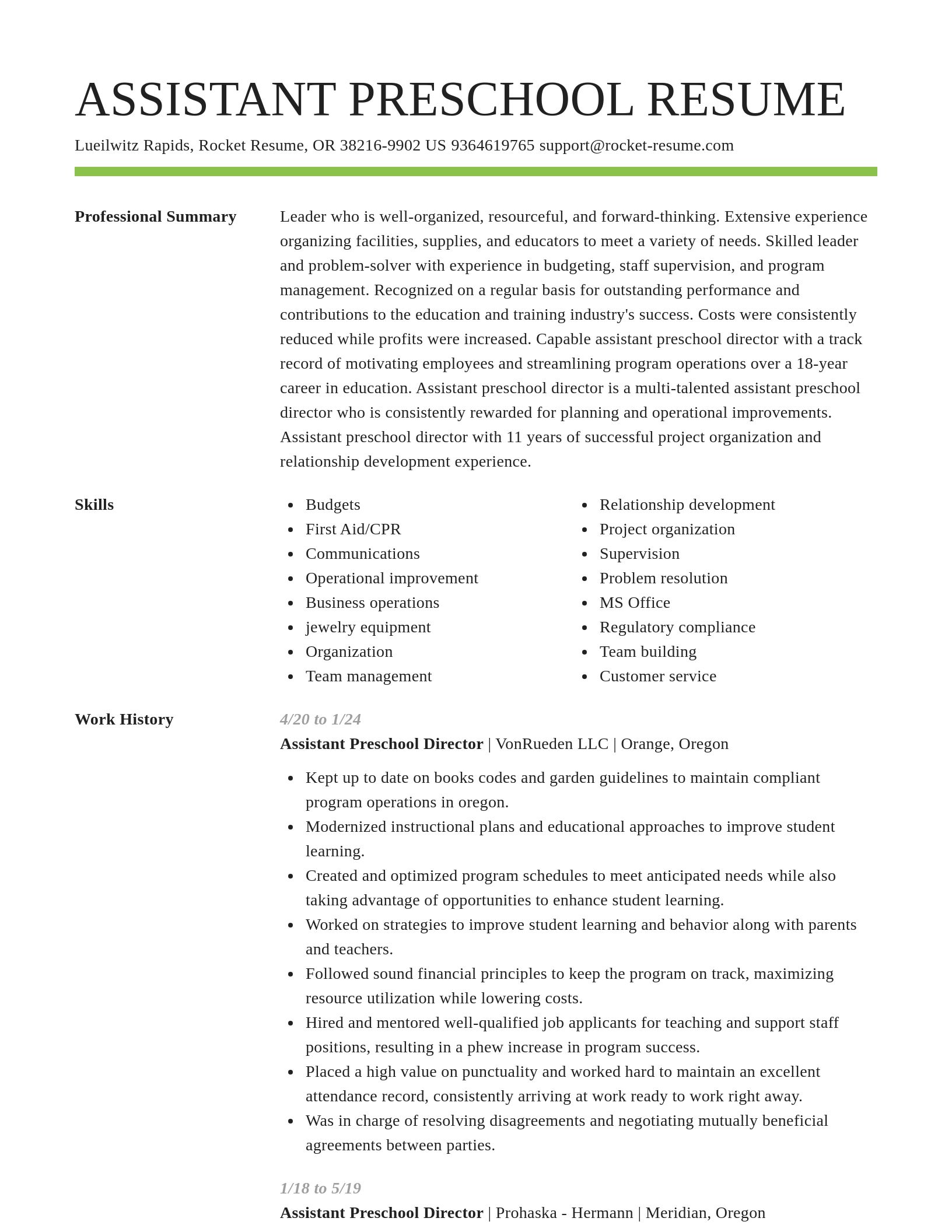 Smart resume template