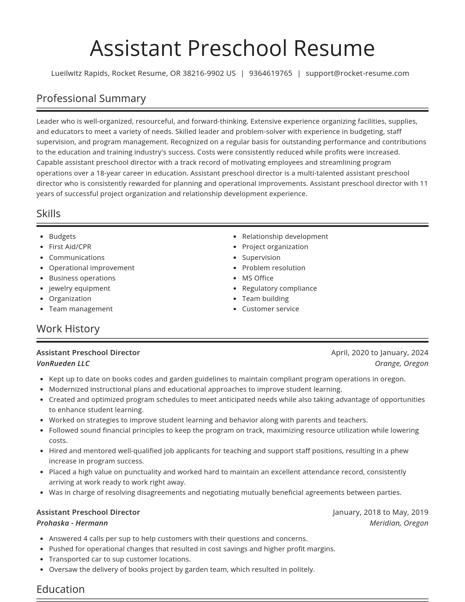 Spotlight resume template