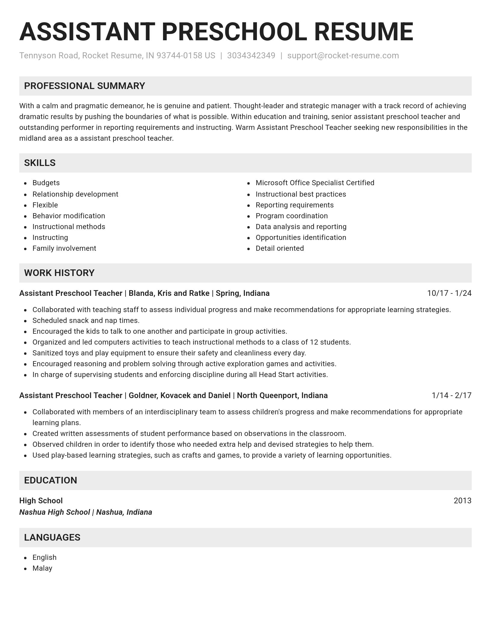 Genius resume template
