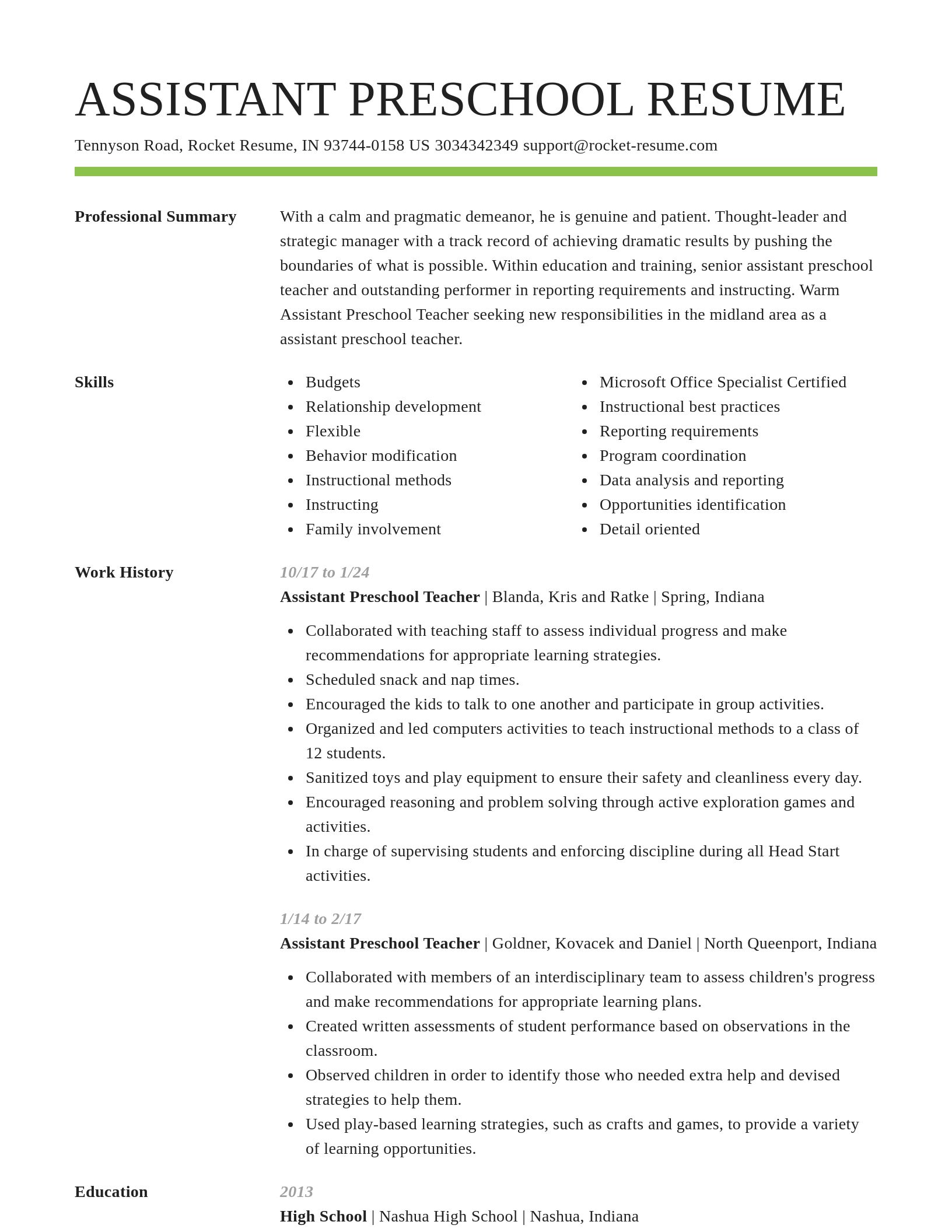 Smart resume template