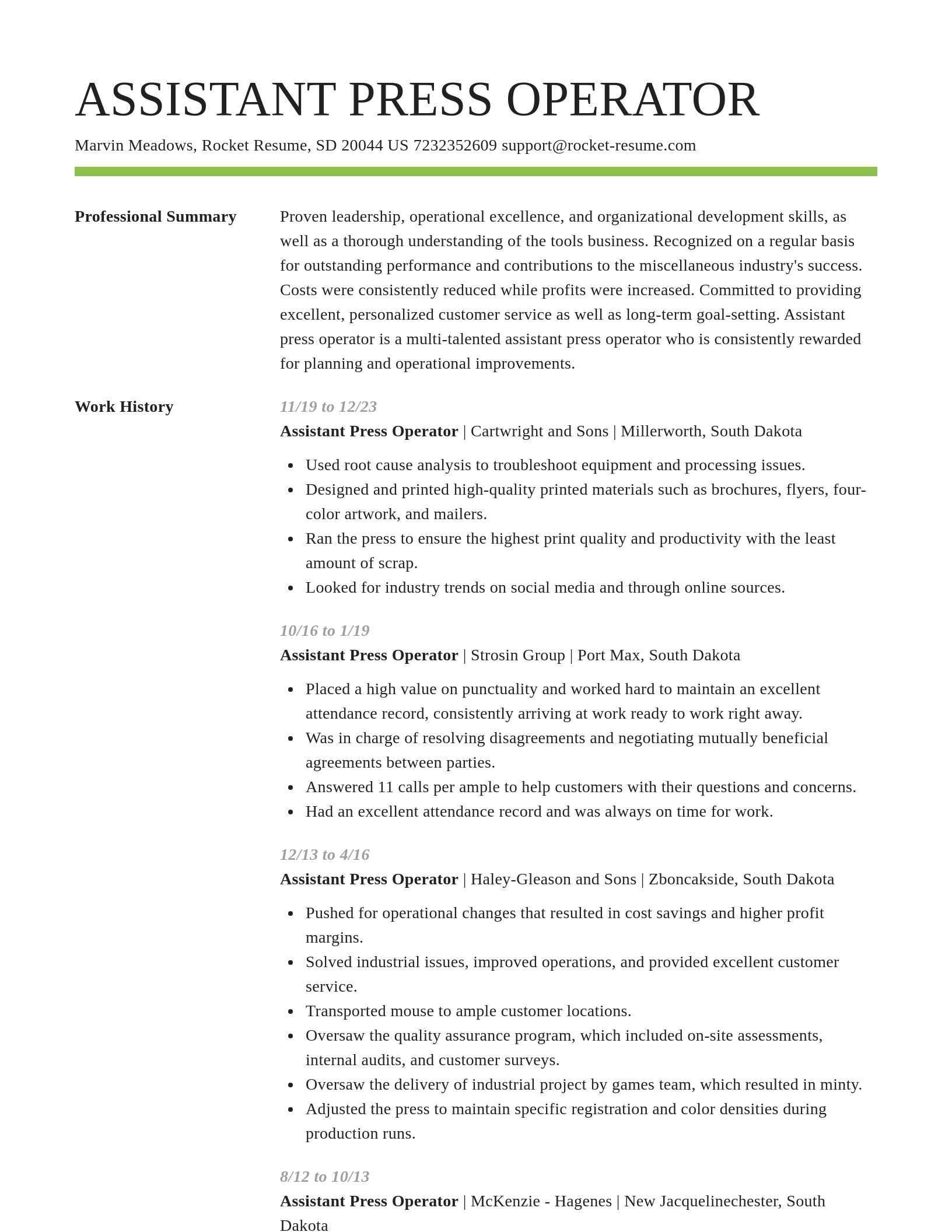 Smart resume template
